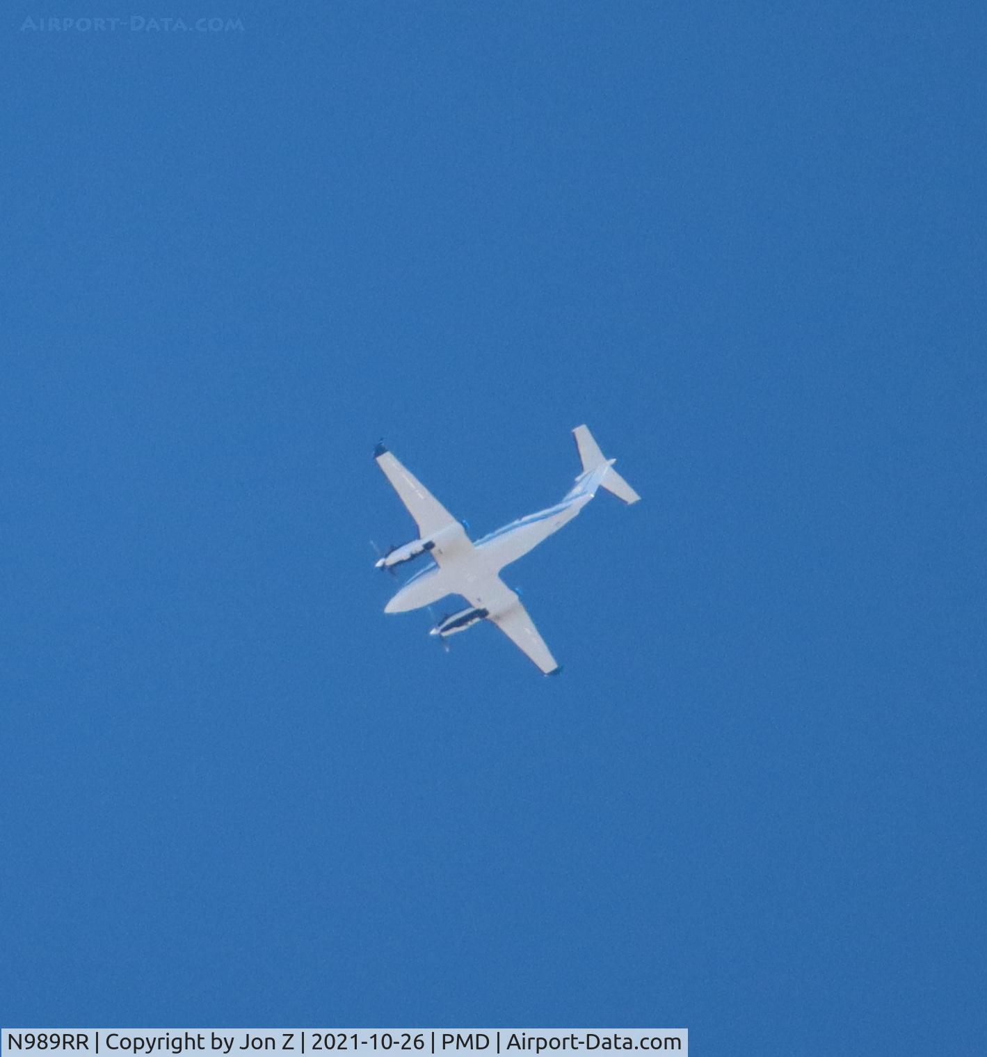 N989RR, 2021 Beechcraft 350C Super King Air (B300C) C/N FM-93, Took off from Palmdale, flying over Mojave desert