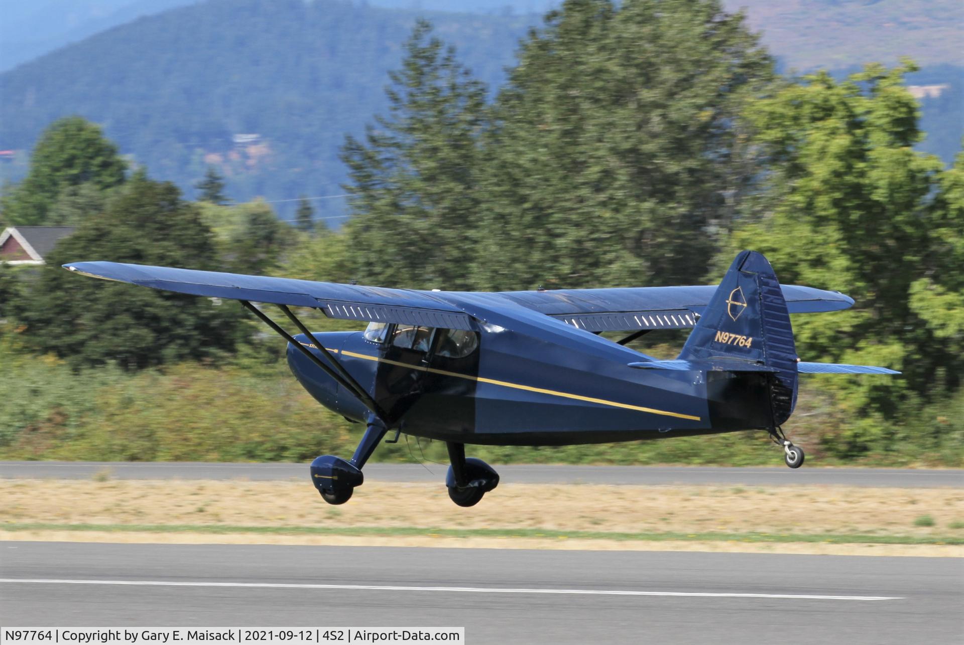 N97764, 1946 Stinson 108-1 Voyager C/N 108-764, WAAAM 2021 Fly-In, Jernstedt Field 4S2, Hood River, OR