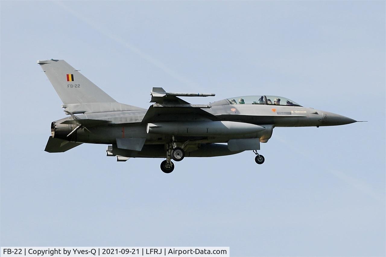 FB-22, General Dynamics F-16BM Fighting Falcon C/N 6J-22, General Dynamics F-16BM Fighting Falcon, On final rwy 07, Landivisiau naval air base (LFRJ)