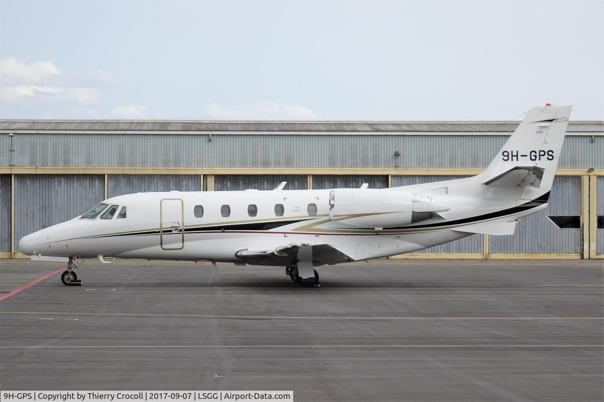 9H-GPS, 2002 Cessna 560XL Citation Excel C/N 560-5249, Taken during engine start-up at Geneva, Switzerland