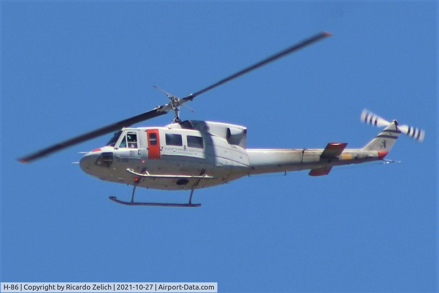 H-86, Bell 212 C/N 30838, Flying over Campana city, Buenos Aires province, Argentina.