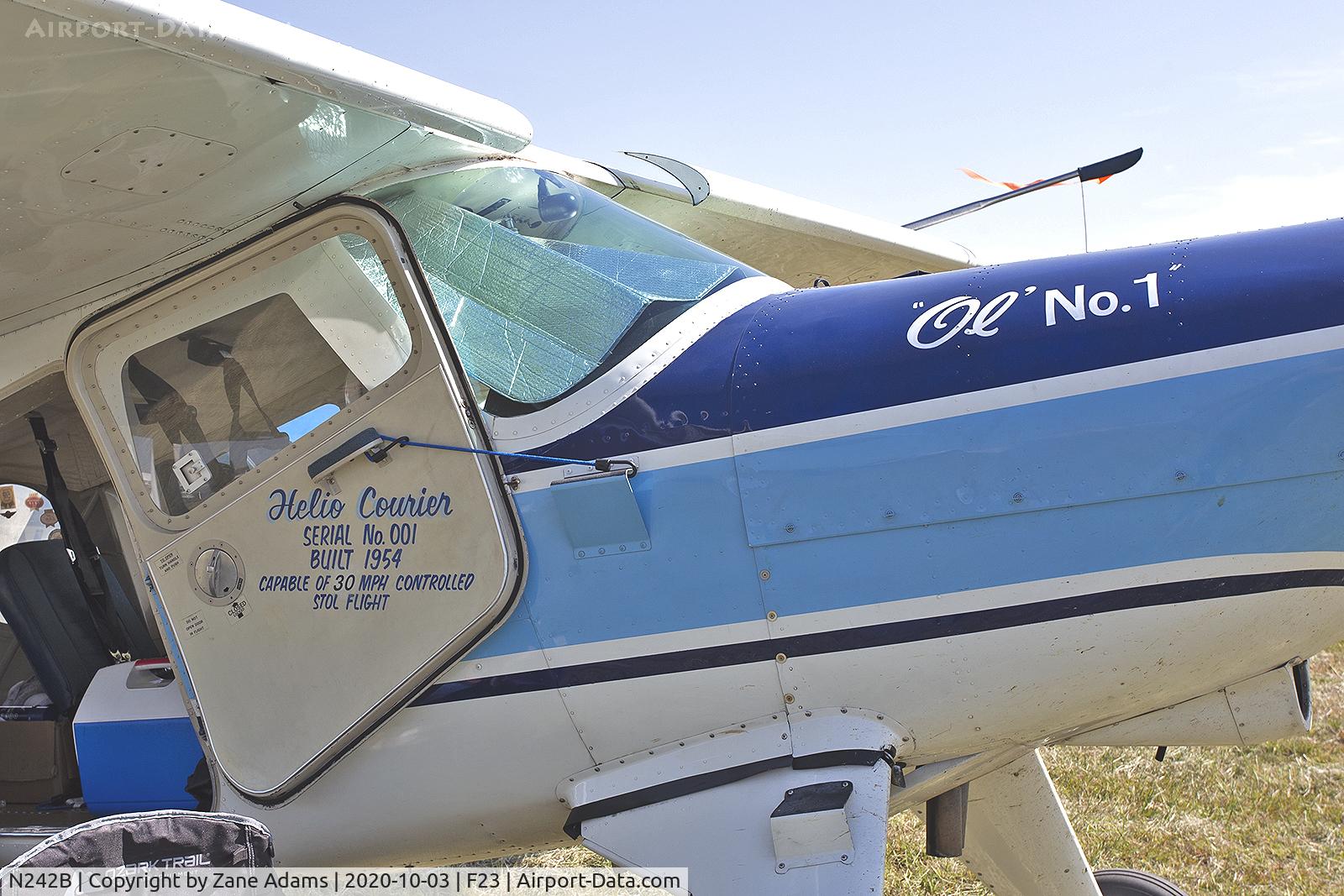 N242B, 1954 Helio H-391B Courier Courier C/N 001, At the 2020 Ranger Tx Fly-in