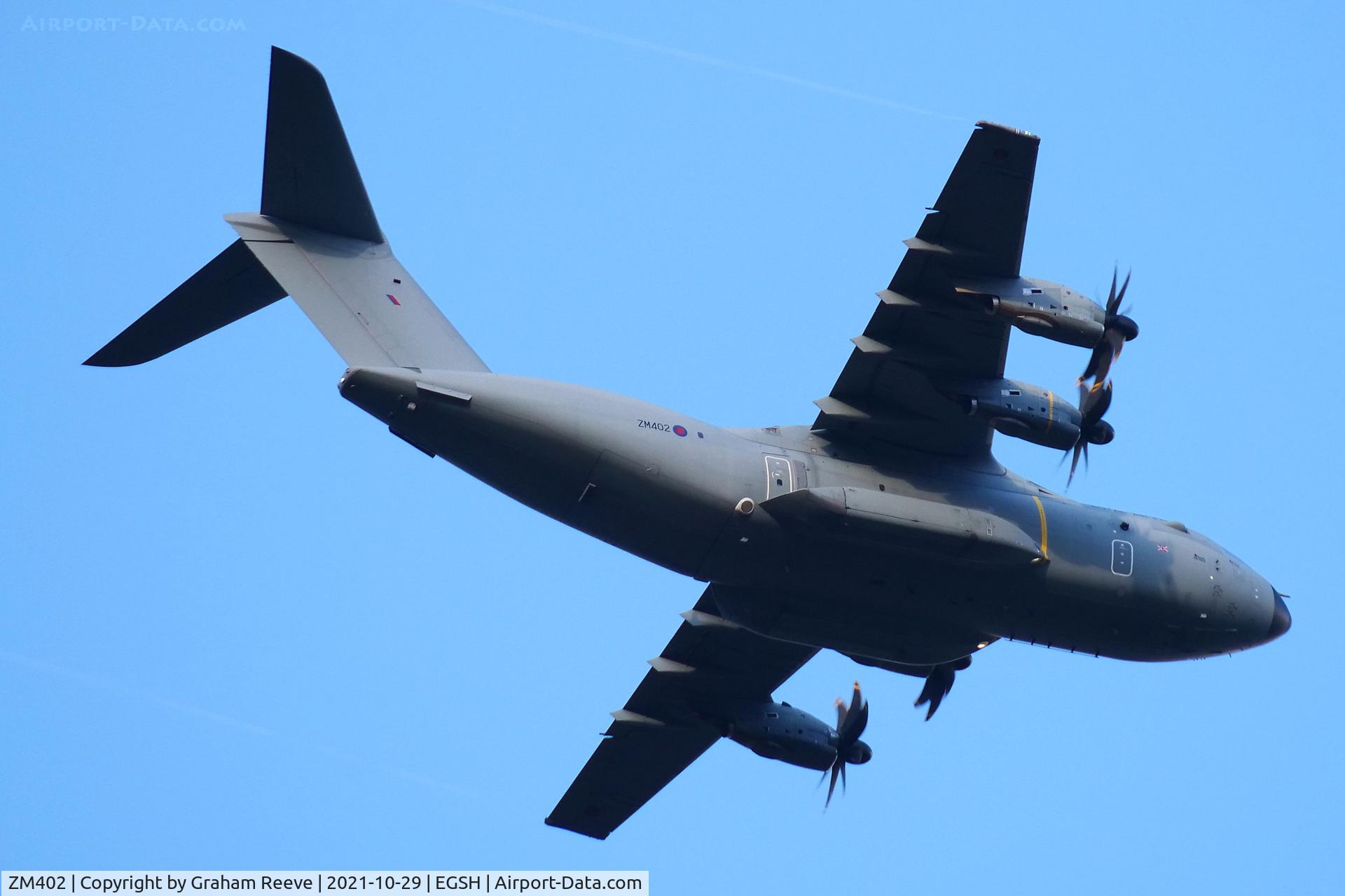 ZM402, 2014 Airbus A400M Atlas C.1 C/N 017, In the circuit at Norwich.