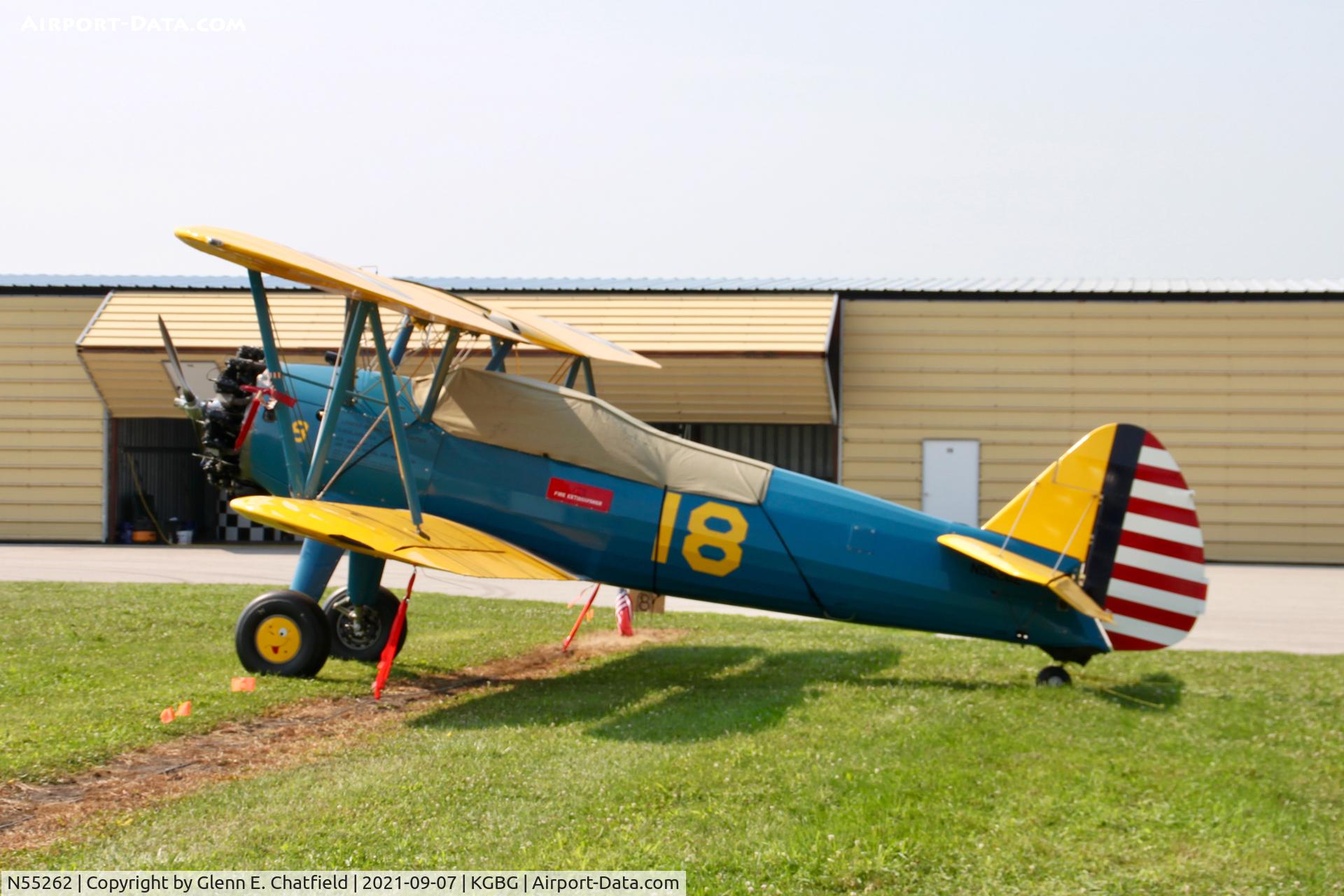 N55262, 1943 Boeing A75N1(PT17) C/N 75-4805, At the Stearman Fly-in