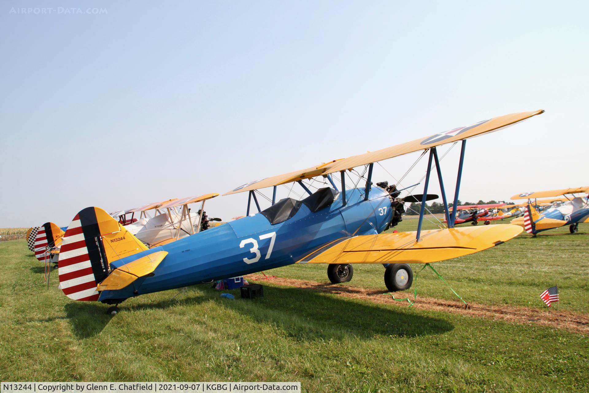 N13244, 1941 Boeing A75N1 (PT-17) C/N 75-908, At the Stearman Fly-in