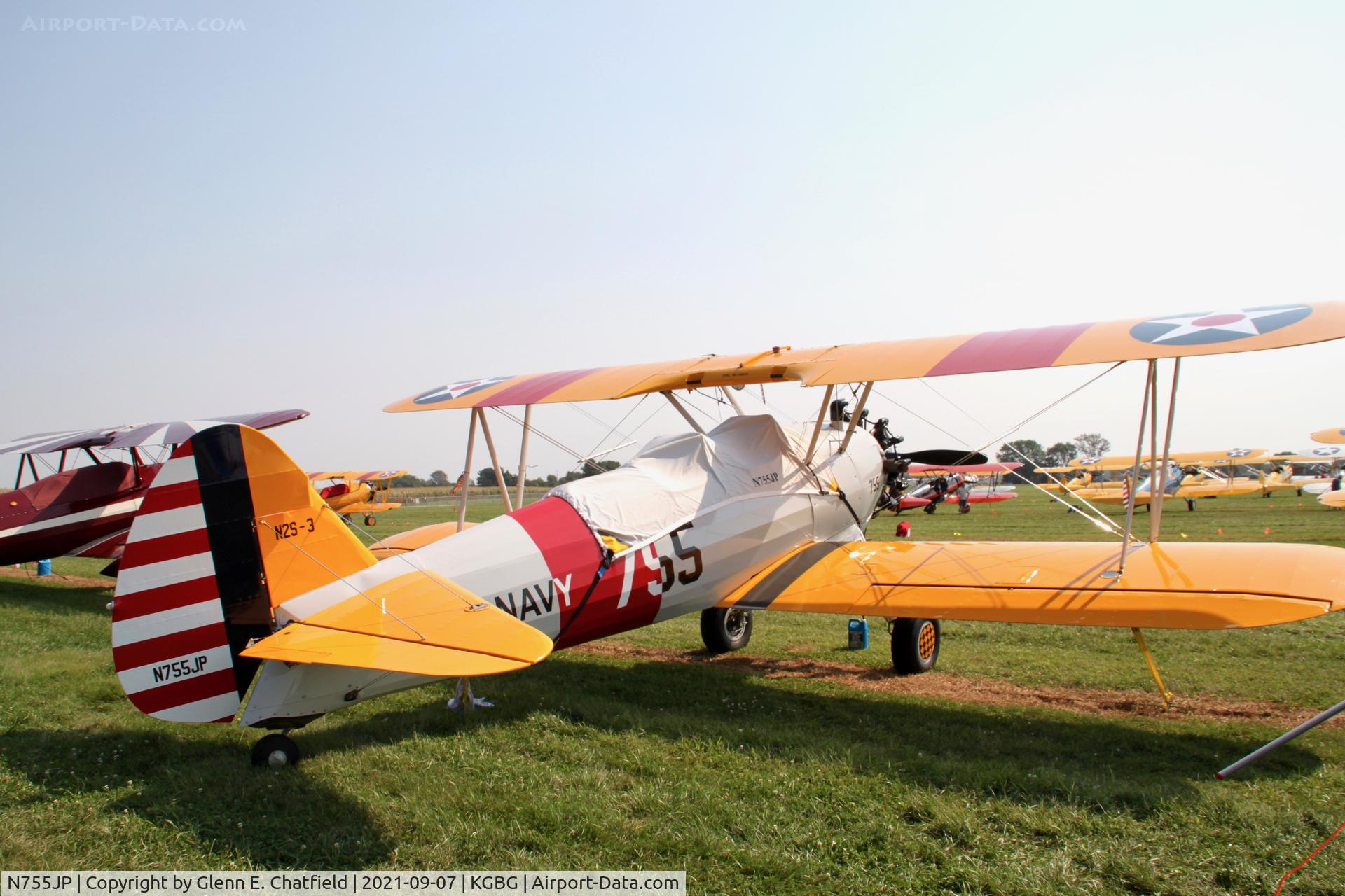 N755JP, 1943 Boeing B75N1 C/N 75-7531, At the Stearman Fly-in
