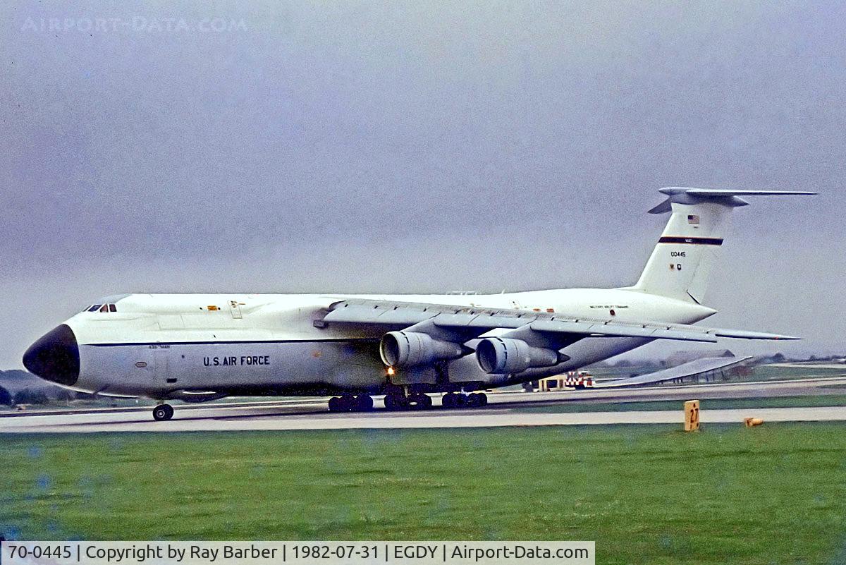 70-0445, 1970 Lockheed C-5A Galaxy C/N 500-0059, 70-0445   (00445) Lockheed C-5A Galaxy [500-0059] (United States Air Force) RNAS Yeovilton~G 31/07/1982
