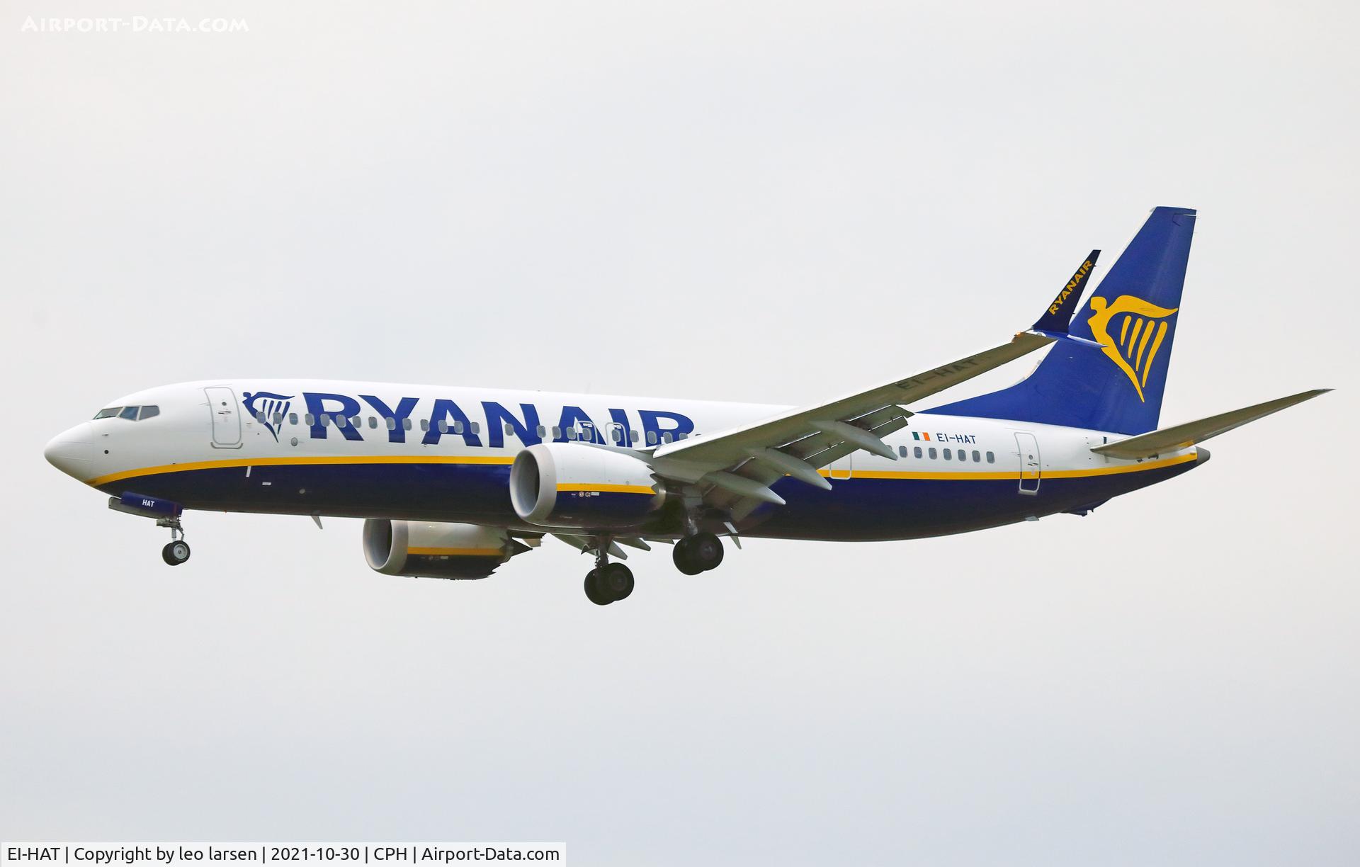 EI-HAT, 2018 Boeing 737-8-200 MAX C/N 65076, Copenhagen 30.10.2021