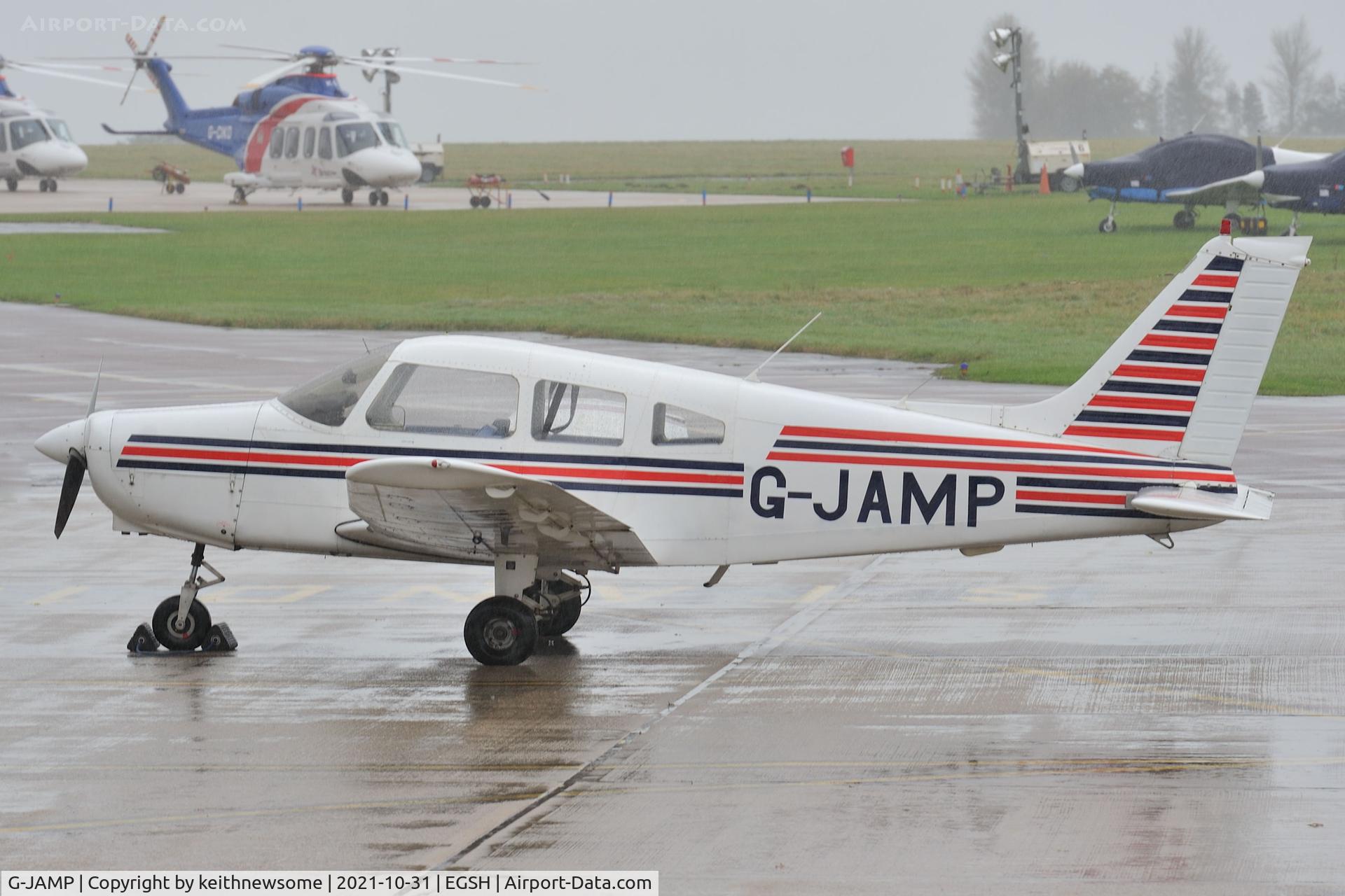 G-JAMP, 1975 Piper PA-28-151 Cherokee Warrior C/N 28-7515026, Parked at Norwich.
