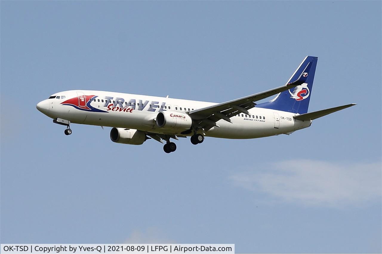 OK-TSD, 2014 Boeing 737-8Q8 C/N 41795, Boeing 737-8Q8, Short approach rwy26L, Roissy Charles De Gaulle airport (LFPG-CDG)