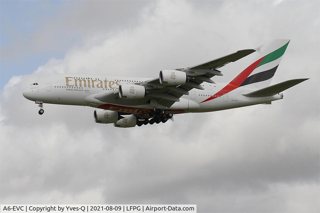 A6-EVC, 2018 Airbus A380-842 C/N 248, Airbus A380-842, On final rwy26L, Roissy Charles De Gaulle airport (LFPG-CDG)