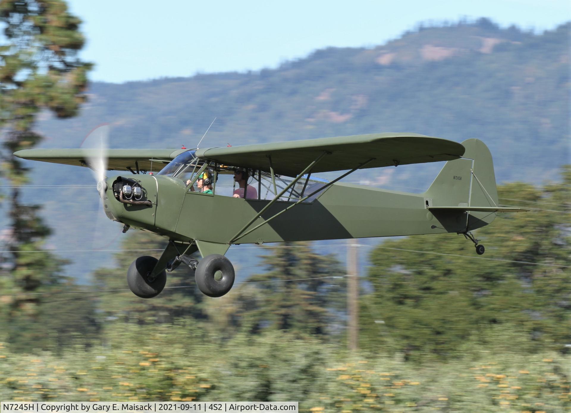 N7245H, 1946 Piper J3C-65 Cub C/N 20693, WAAAM 2021 Fly-In, Jernstedt Field 4S2, Hood River, OR