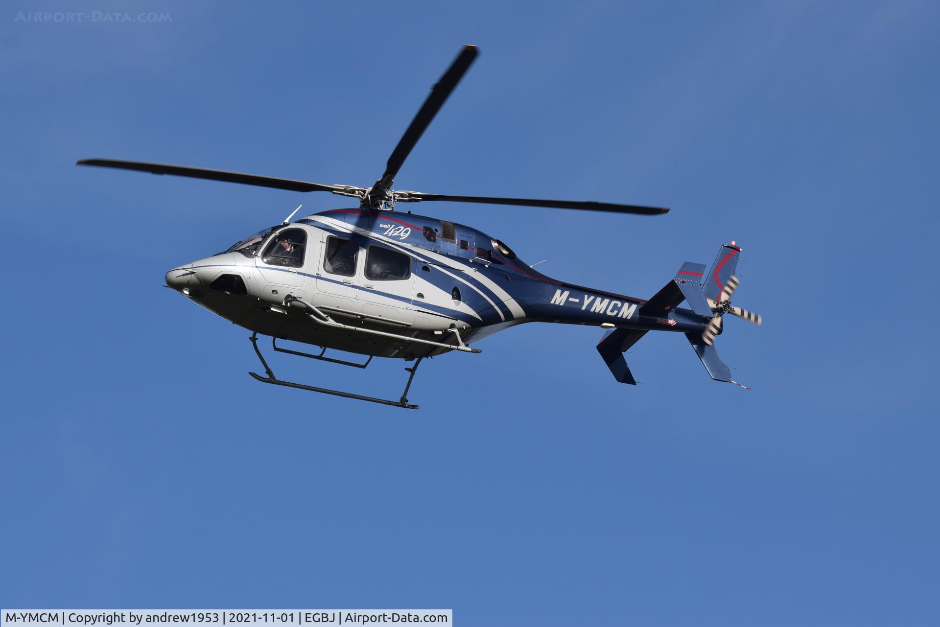 M-YMCM, 2012 Bell 429 GlobalRanger C/N 57107, M-YMCM at Gloucestershire Airport.