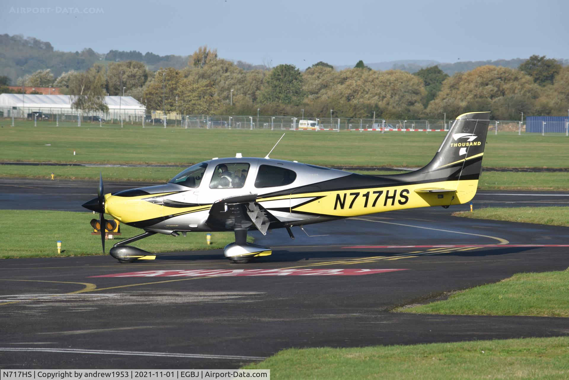 N717HS, 2018 Cirrus SR22T C/N 1717, N717HS at Gloucestershire Airport.