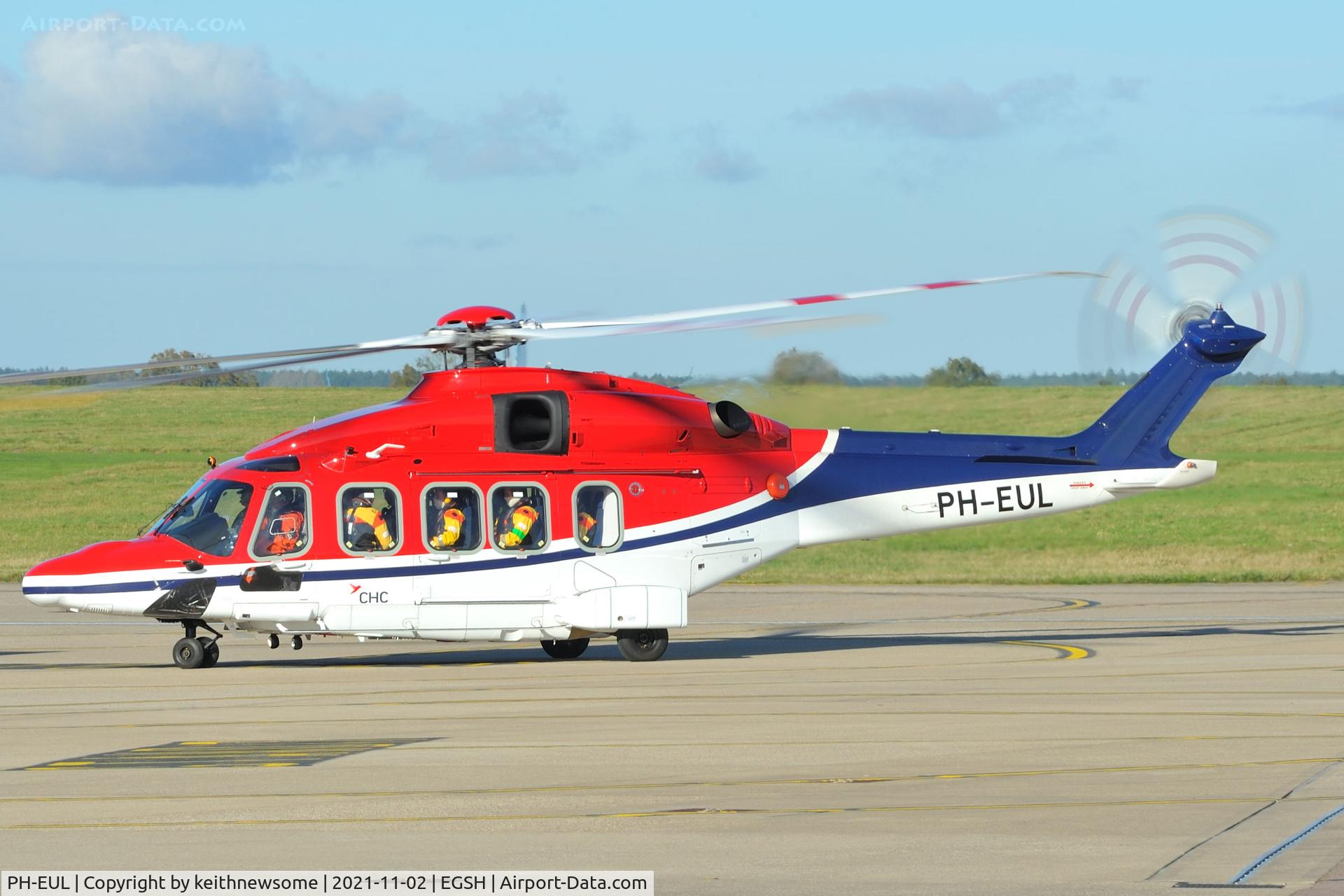 PH-EUL, 2018 AgustaWestland AW-189 C/N 89011, Arriving at Norwich from offshore, formerly G-ERBA.