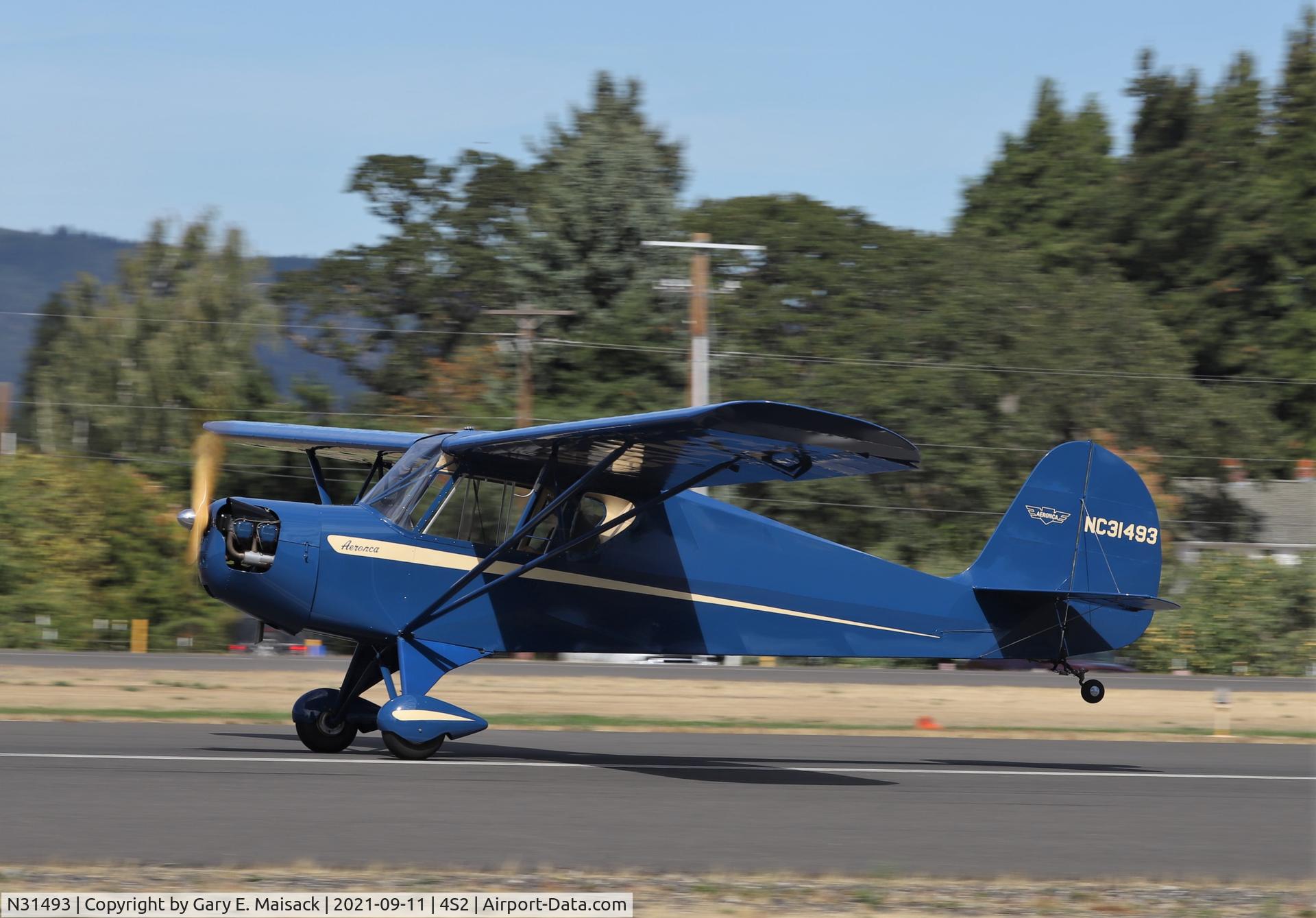 N31493, 1940 Aeronca 65-TC Tandem C/N 5710T, WAAAM 2021 Fly-In, Jernstedt Field 4S2, Hood River, OR