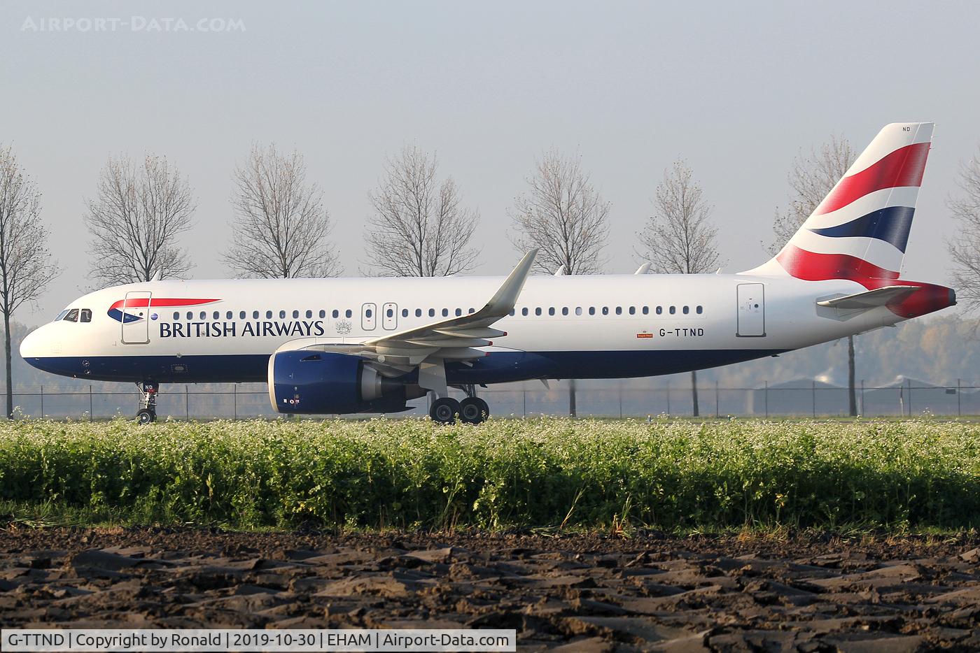 G-TTND, 2018 Airbus A320-251N C/N 8308, at spl