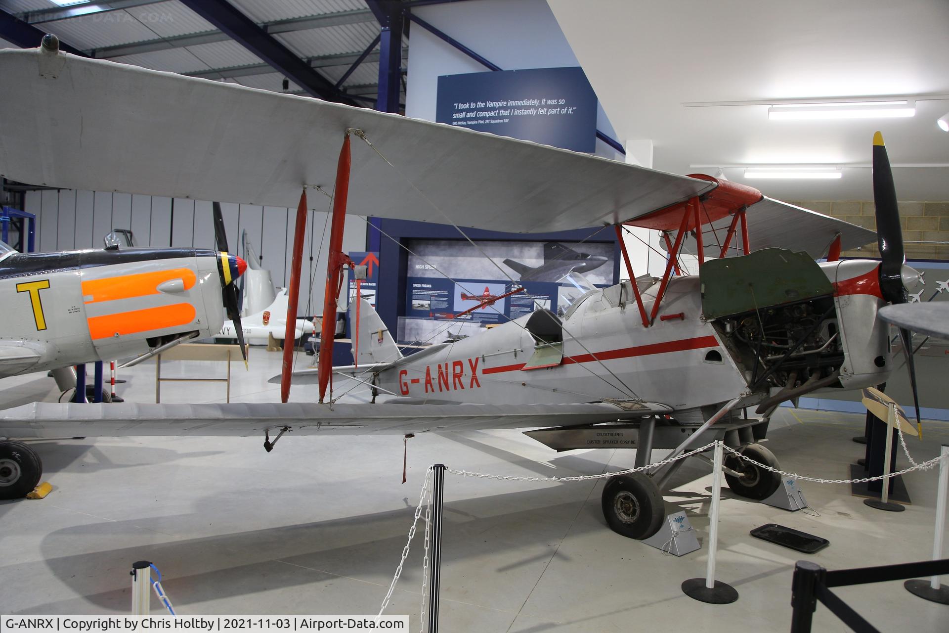 G-ANRX, De Havilland DH-82A Tiger Moth II C/N 3863, Built in 1939 for the RAF and registered as G-ANRX in 1954 preserved at the de Havilland Aircraft Museum in London Colney, Herts