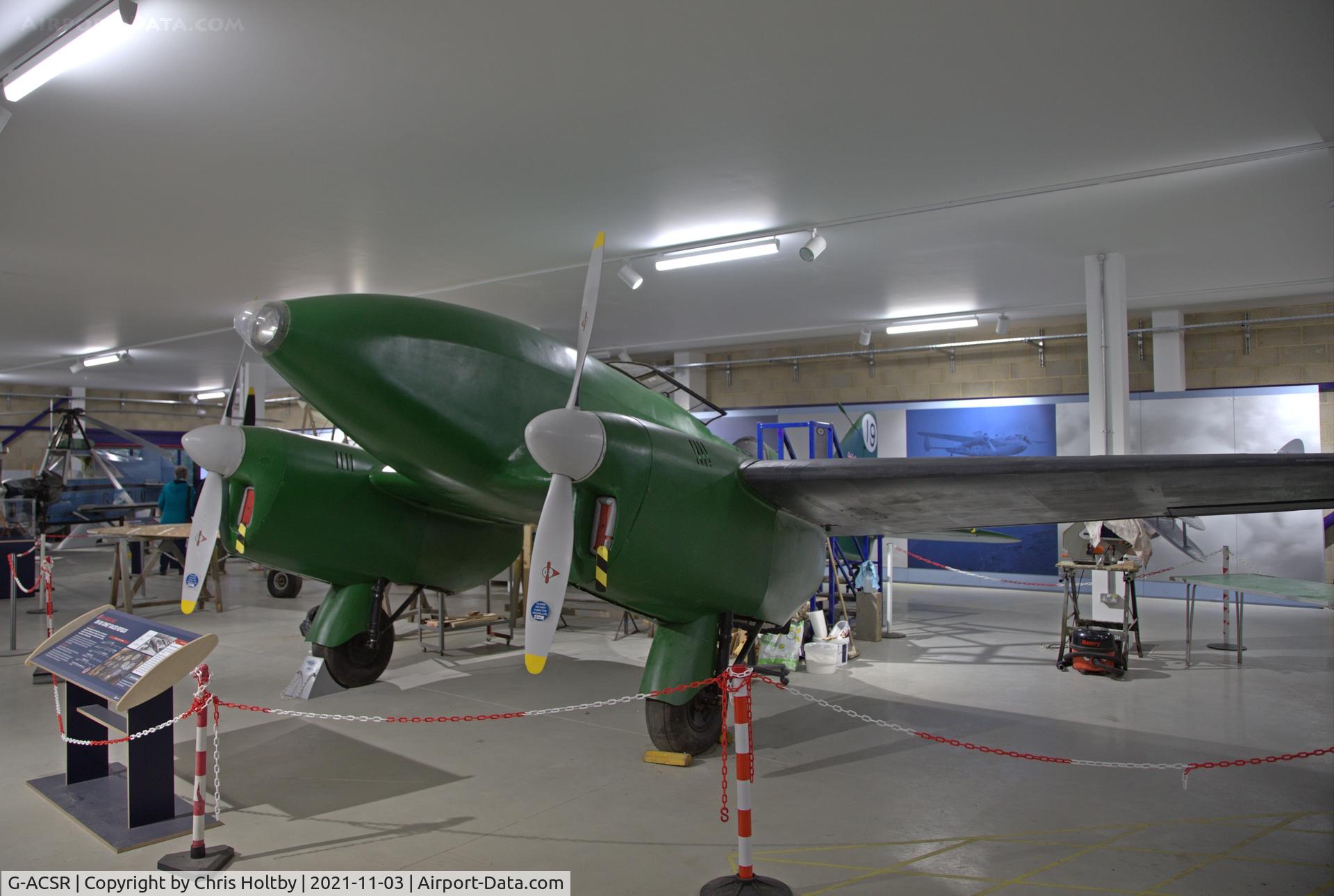 G-ACSR, 1934 De Havilland DH-88 Comet C/N 1995, Replica on display at the DH Museum in London Colney, Herts.