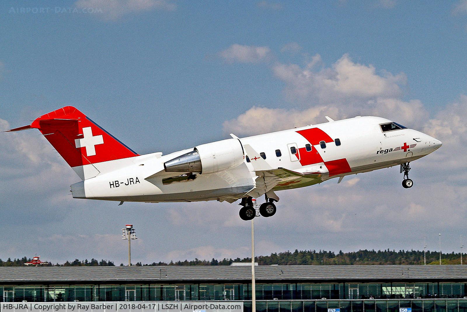 HB-JRA, 2002 Bombardier Challenger 604 (CL-600-2B16) C/N 5529, HB-JRA   Bombardier CL. 604 Challenger [5529] (REGA-Swiss Air Ambulance) Zurich~HB 17/04/2018