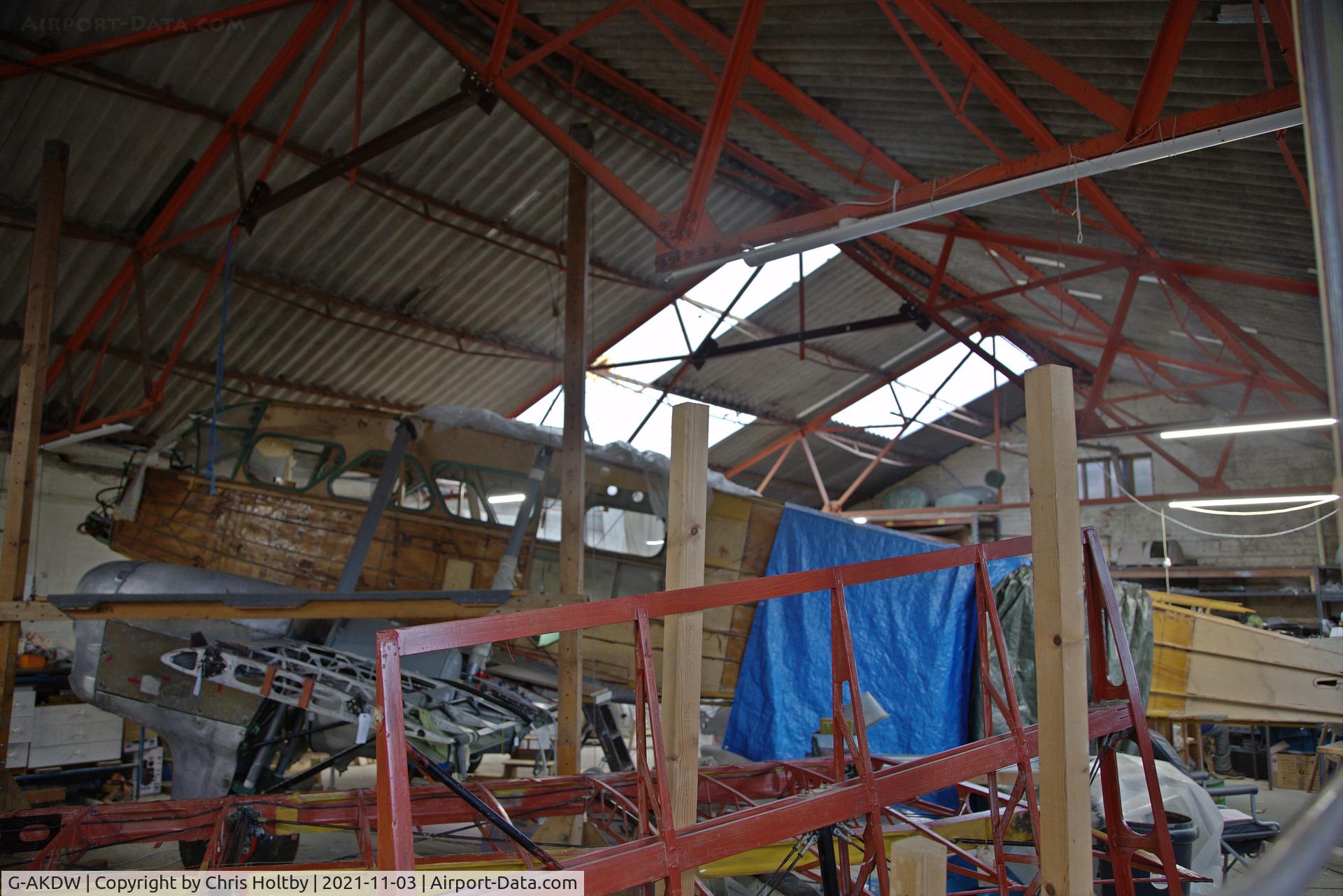 G-AKDW, 1945 De Havilland DH-89A Dominie/Dragon Rapide C/N 6897, Starting to take shape, this ongoing restoration project is long term at the de Havilland Aircraft Museum at London Colney, Herts.