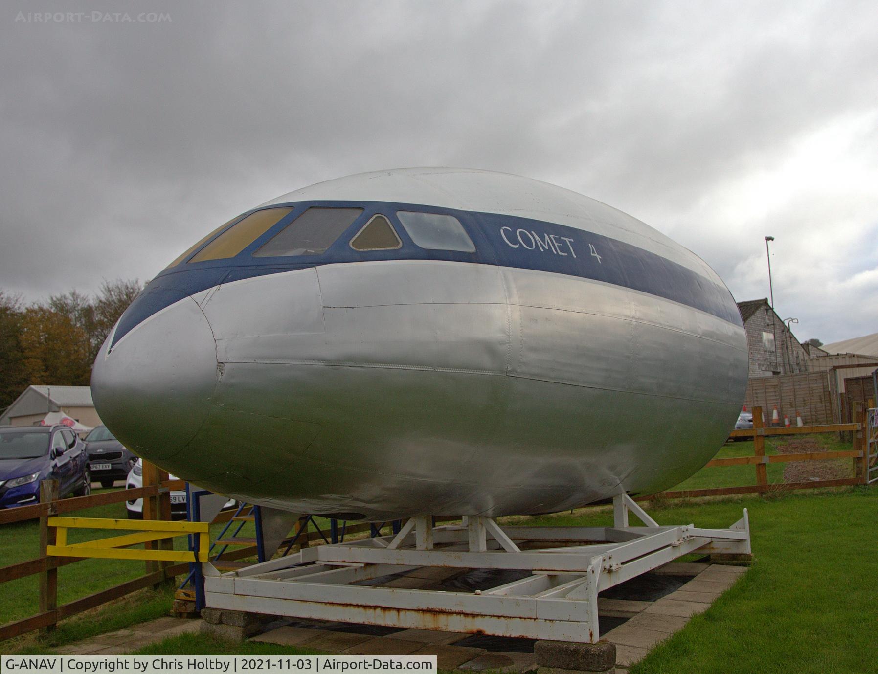 G-ANAV, 1952 De Havilland DH.106 Comet 1A C/N 6013, Nose section preserved at de Havilland Aircraft Museum, London Colney, Herts.