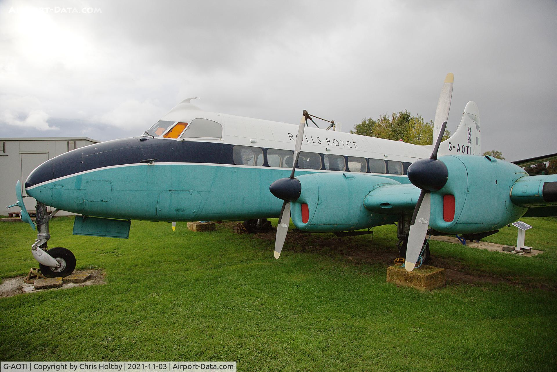G-AOTI, 1956 De Havilland DH-114 Heron 2D C/N 14107, 1956 Heron 2 at the DH Museum, London Colney, Herts.