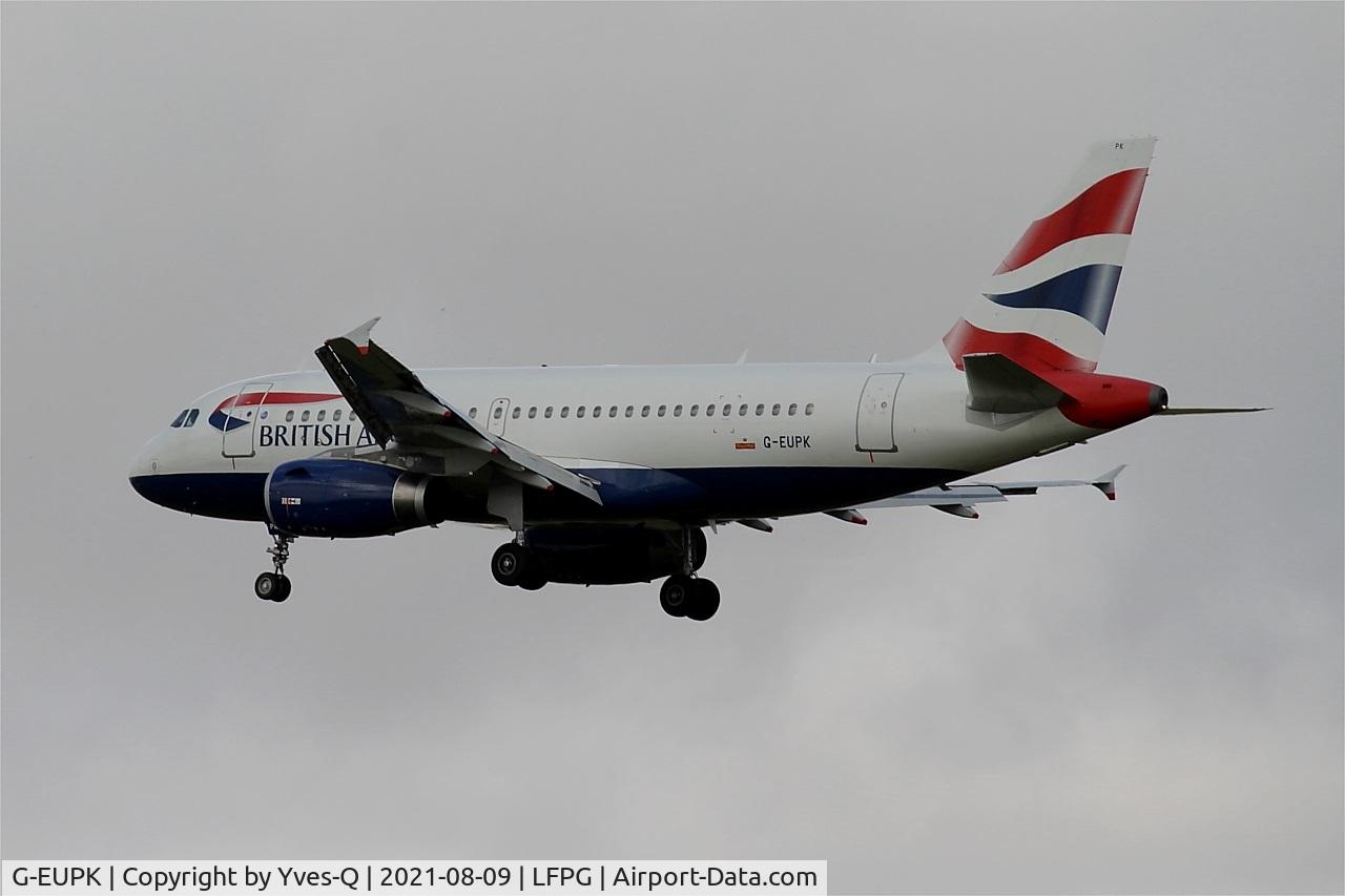 G-EUPK, 2000 Airbus A319-131 C/N 1236, Airbus A319-131, On final rwy26L, Roissy Charles De Gaulle airport (LFPG-CDG)