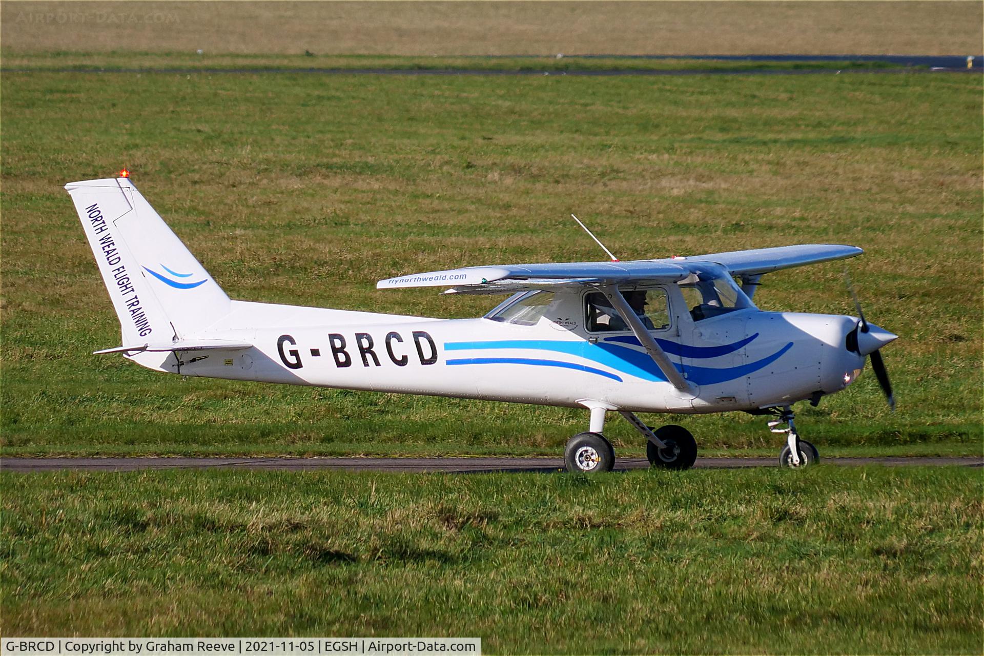 G-BRCD, 1978 Cessna A152 Aerobat C/N A152-0796, Departing from Norwich.