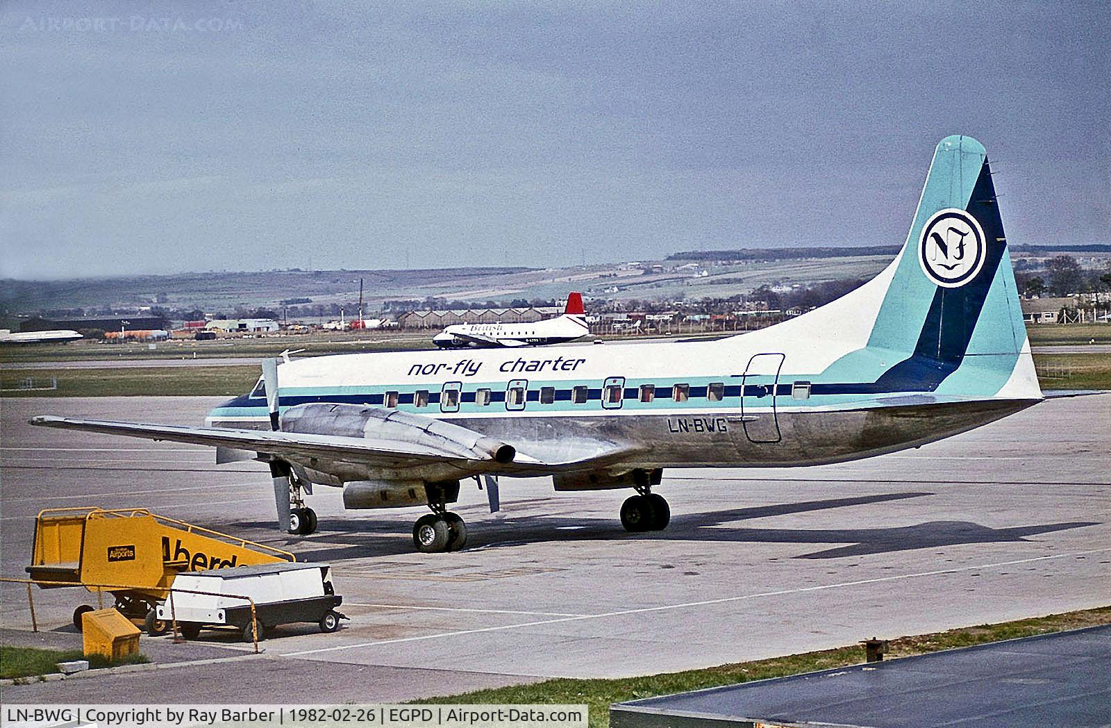 LN-BWG, Convair 580(F) C/N 42, LN-BWG   Convair 580 [42] (Nor-Fly A/S)  Aberdeen-(Dyce)~G 26/02/1982