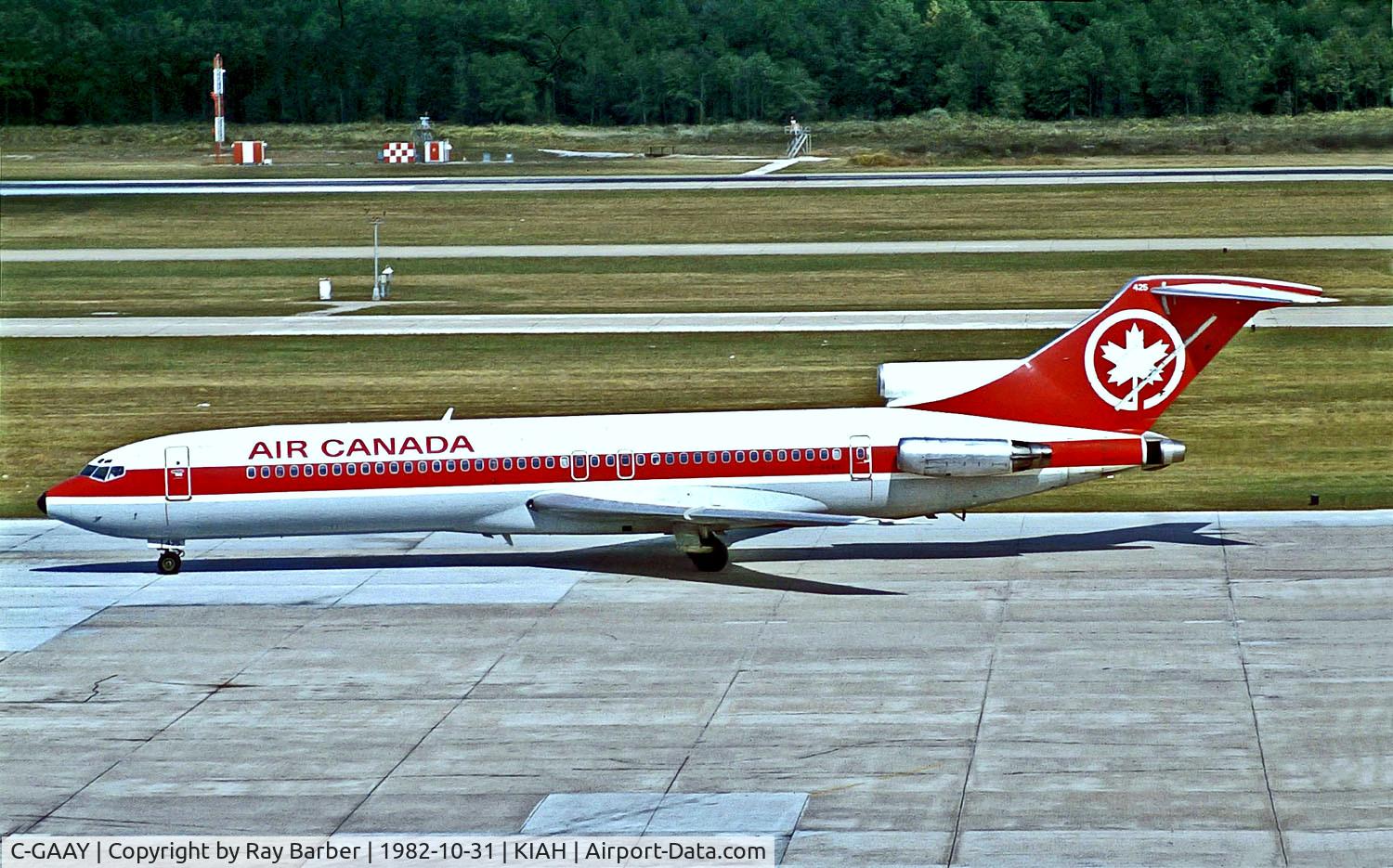 C-GAAY, 1980 Boeing 727-233F C/N 22037, C-GAAY   Boeing 727-233 [22037] (Air Canada) Houston-George Bush Intercontinental~N 31/10/1982