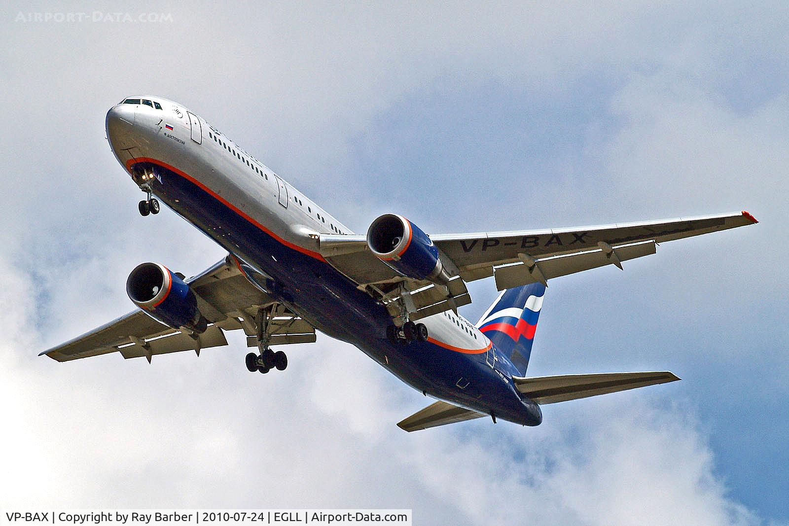 VP-BAX, 1999 Boeing 767-36N/ER/BDSF C/N 30109, VP-BAX   Boeing 767-36NER [30109] (Aeroflot Russian Airlines) Home~G 24/07/2010