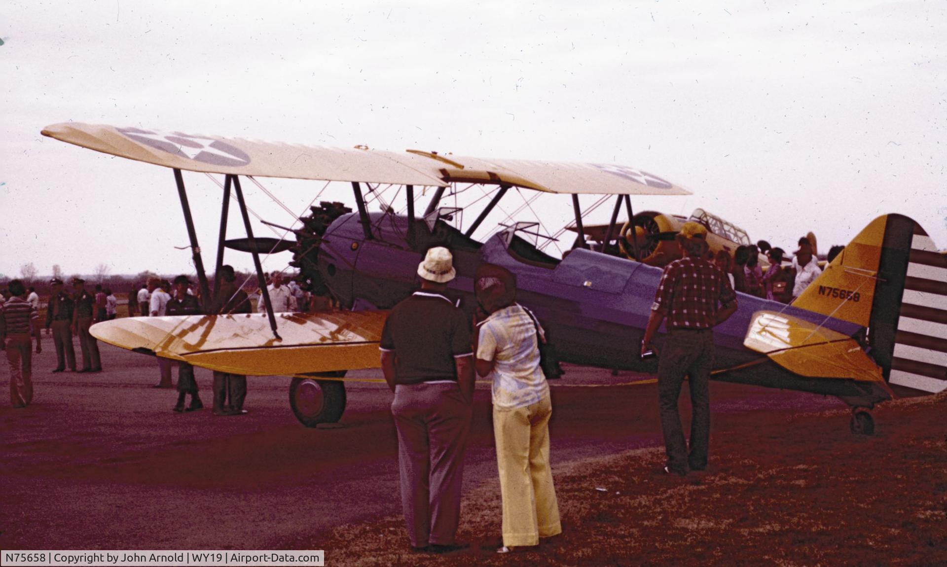 N75658, Boeing A75N1(PT17) C/N 75-8539, This aircraft appeared at the Commemorative Air Force Air Show in 1978.