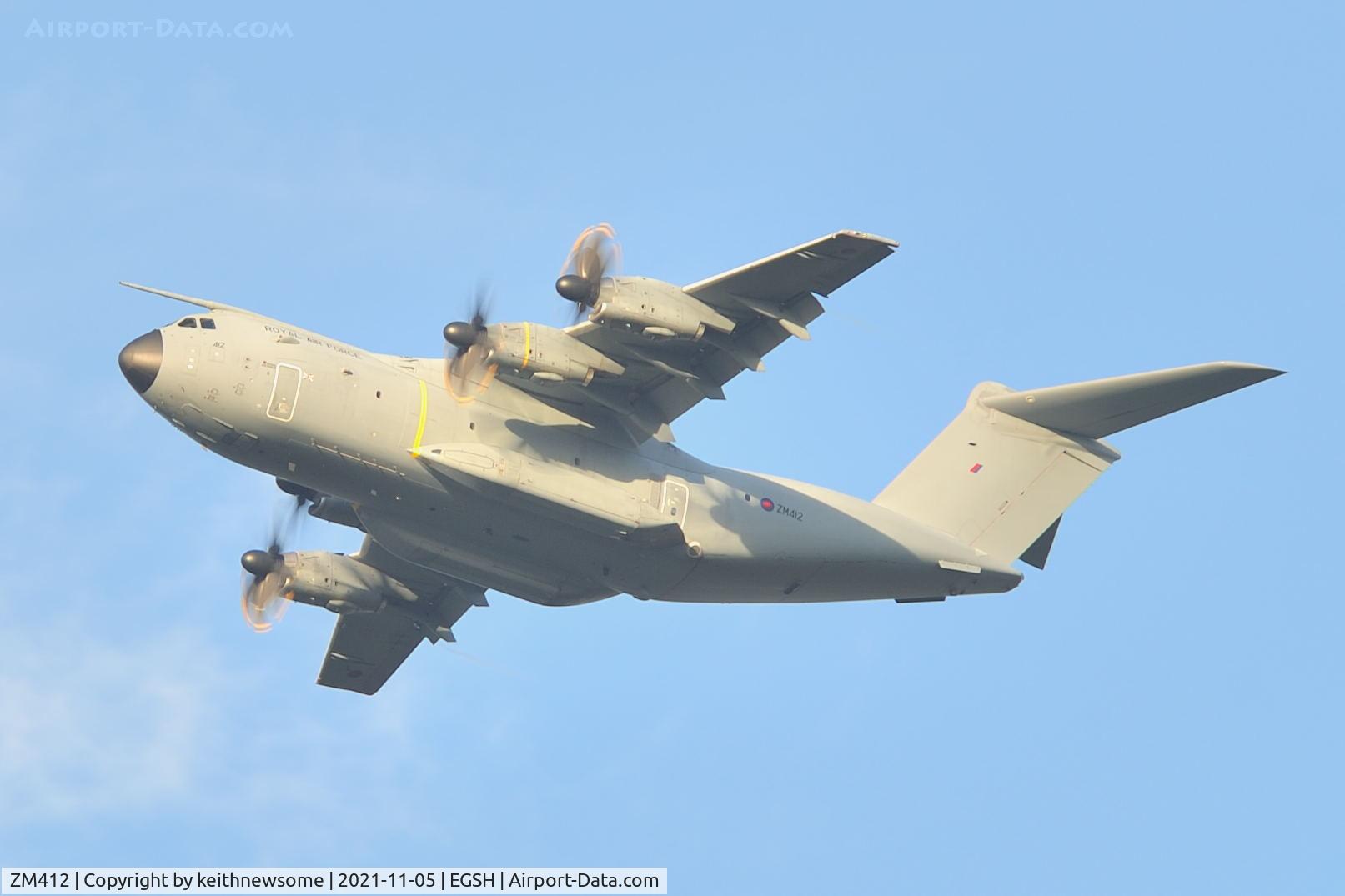 ZM412, 2016 Airbus A400M-180 Atlas C.1 C/N 042, One of several low passes today at Norwich.