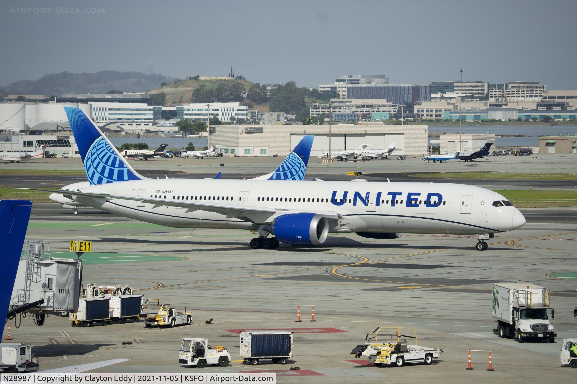 N28987, 2020 Boeing 787-9 Dreamliner Dreamliner C/N 66146, Sky Terrace SFO 2021.