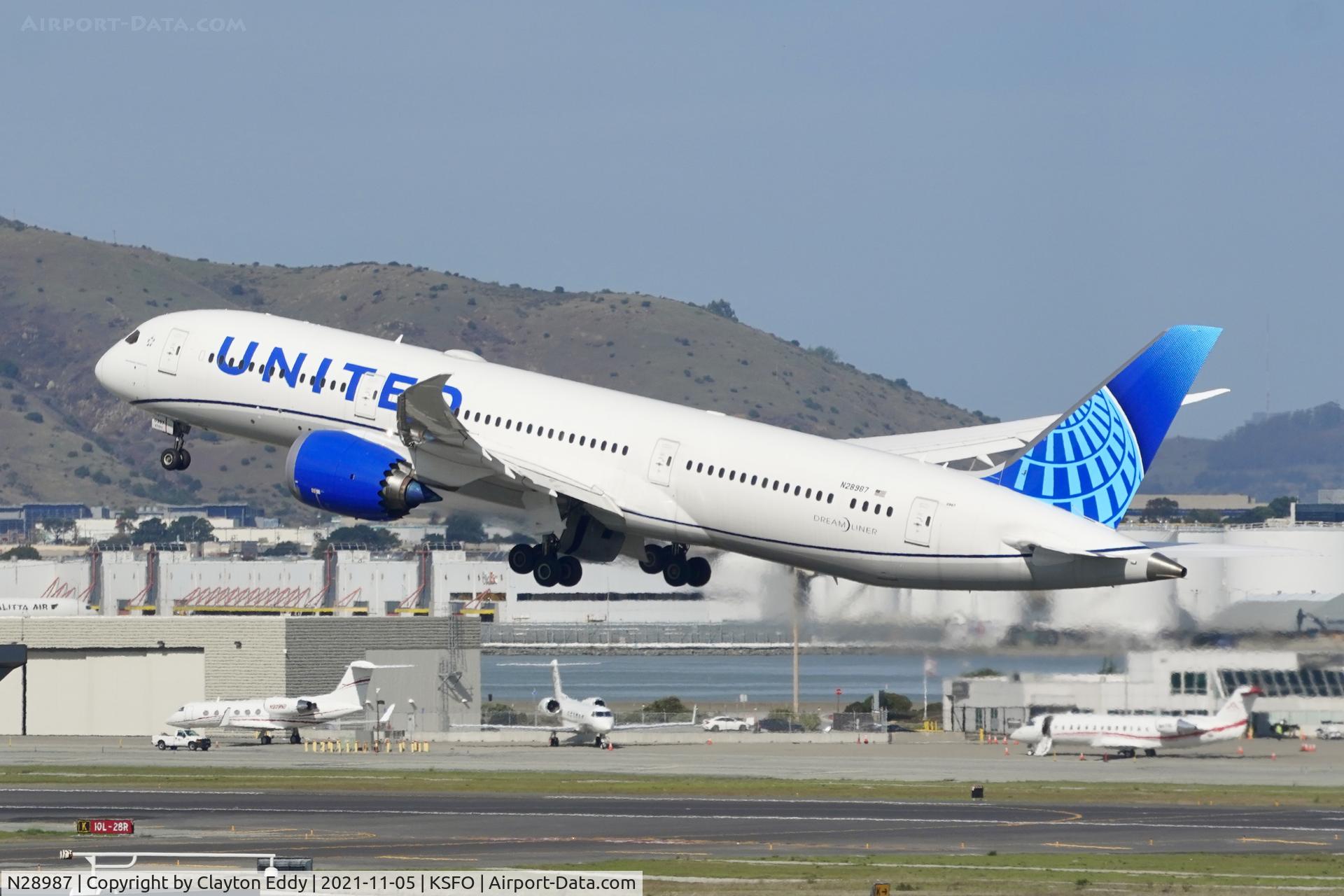 N28987, 2020 Boeing 787-9 Dreamliner Dreamliner C/N 66146, Sky Terrace SFO 2021.