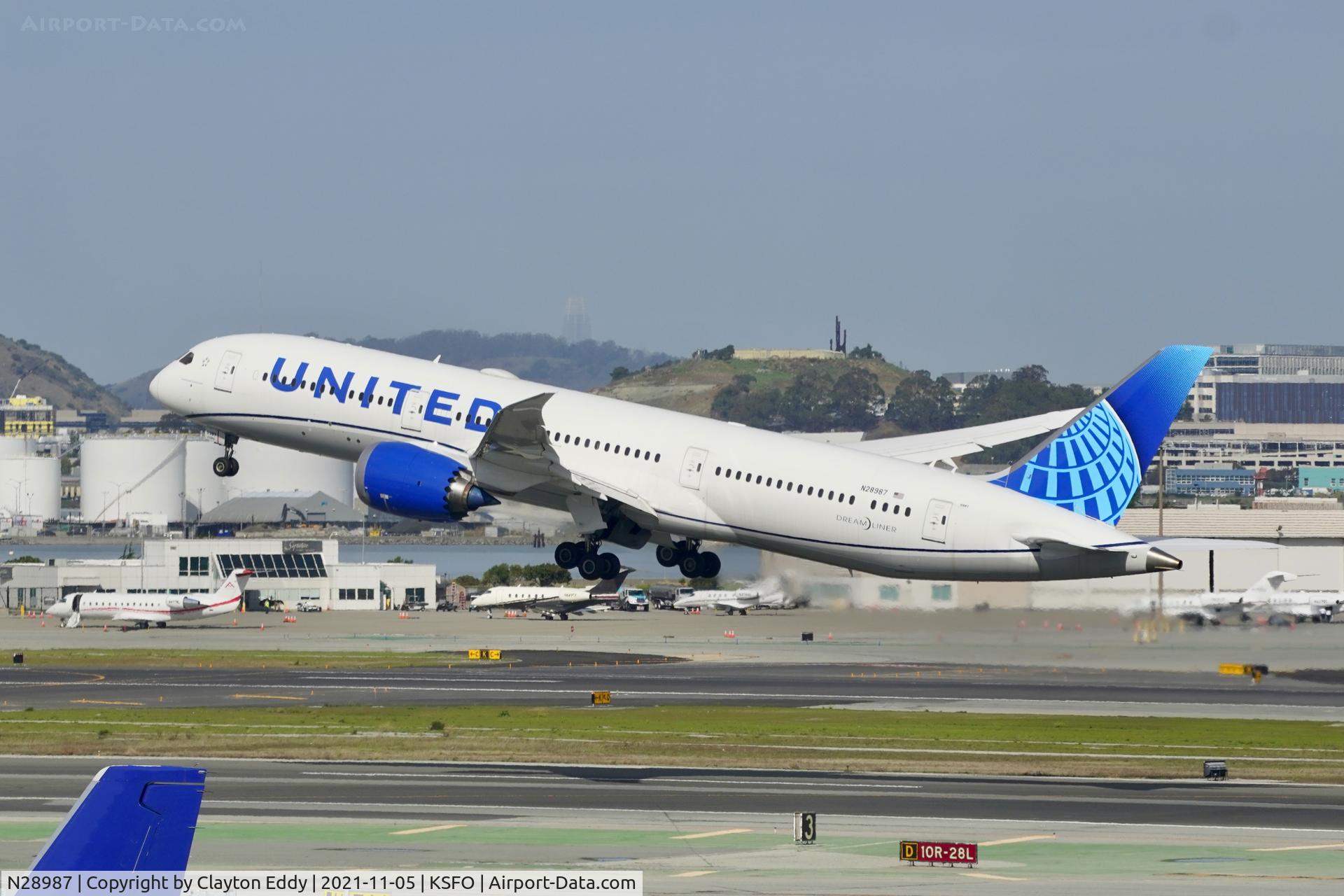 N28987, 2020 Boeing 787-9 Dreamliner Dreamliner C/N 66146, Sky Terrace SFO 2021.