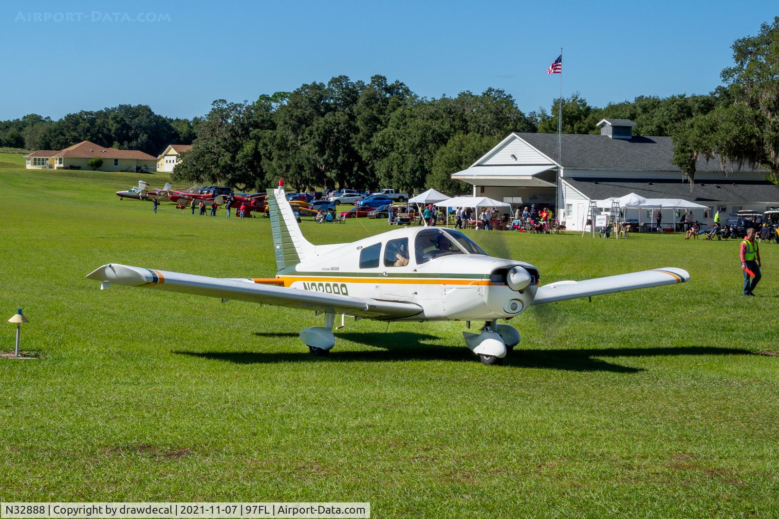 N32888, 1974 Piper PA-28-151 C/N 28-7515270, Departing from the 2021 Weirsdale Fly In