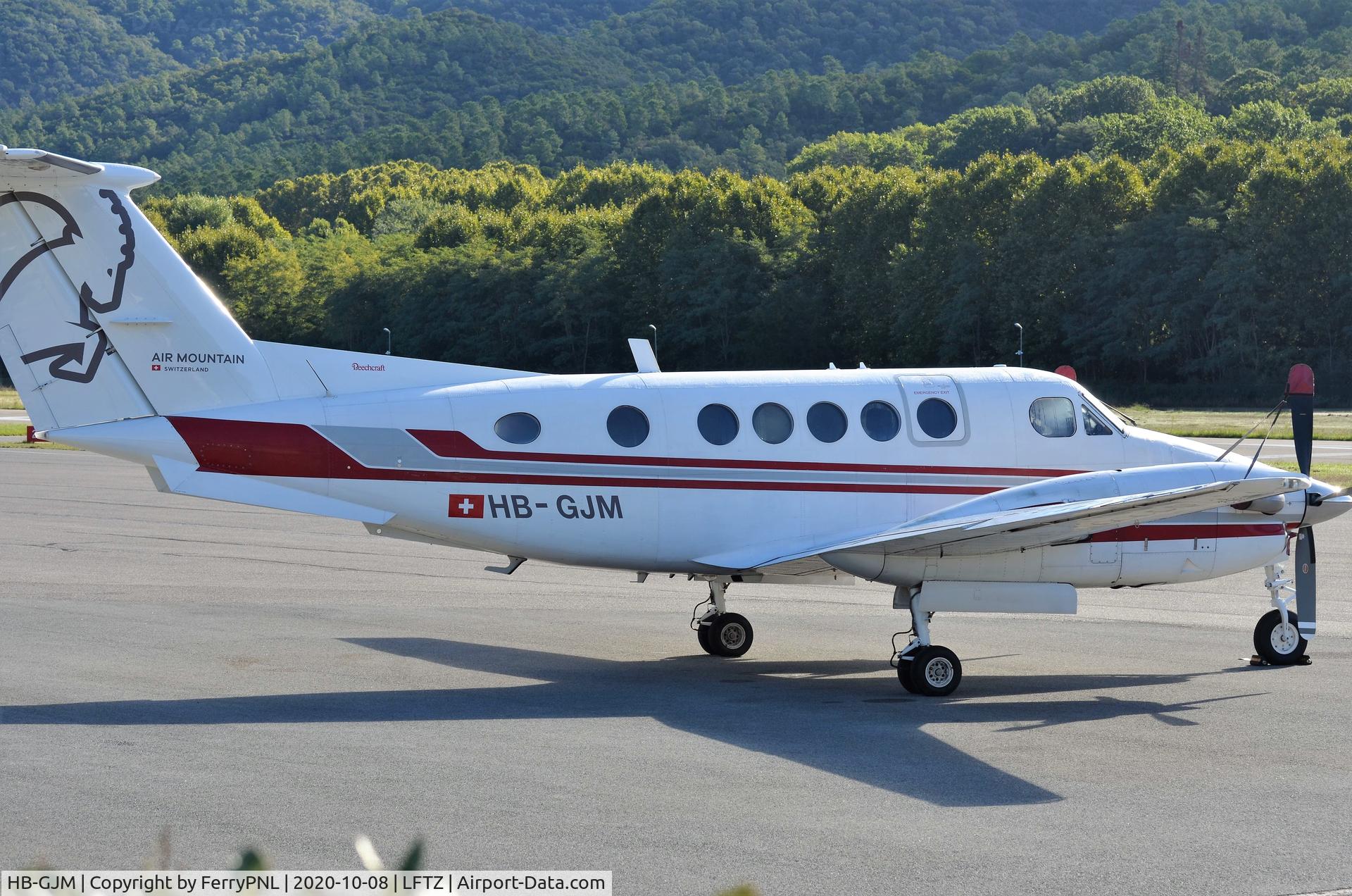 HB-GJM, 1977 Beech 200 Super King Air C/N BB-255, Air Mountain Be 200 parked in LTT