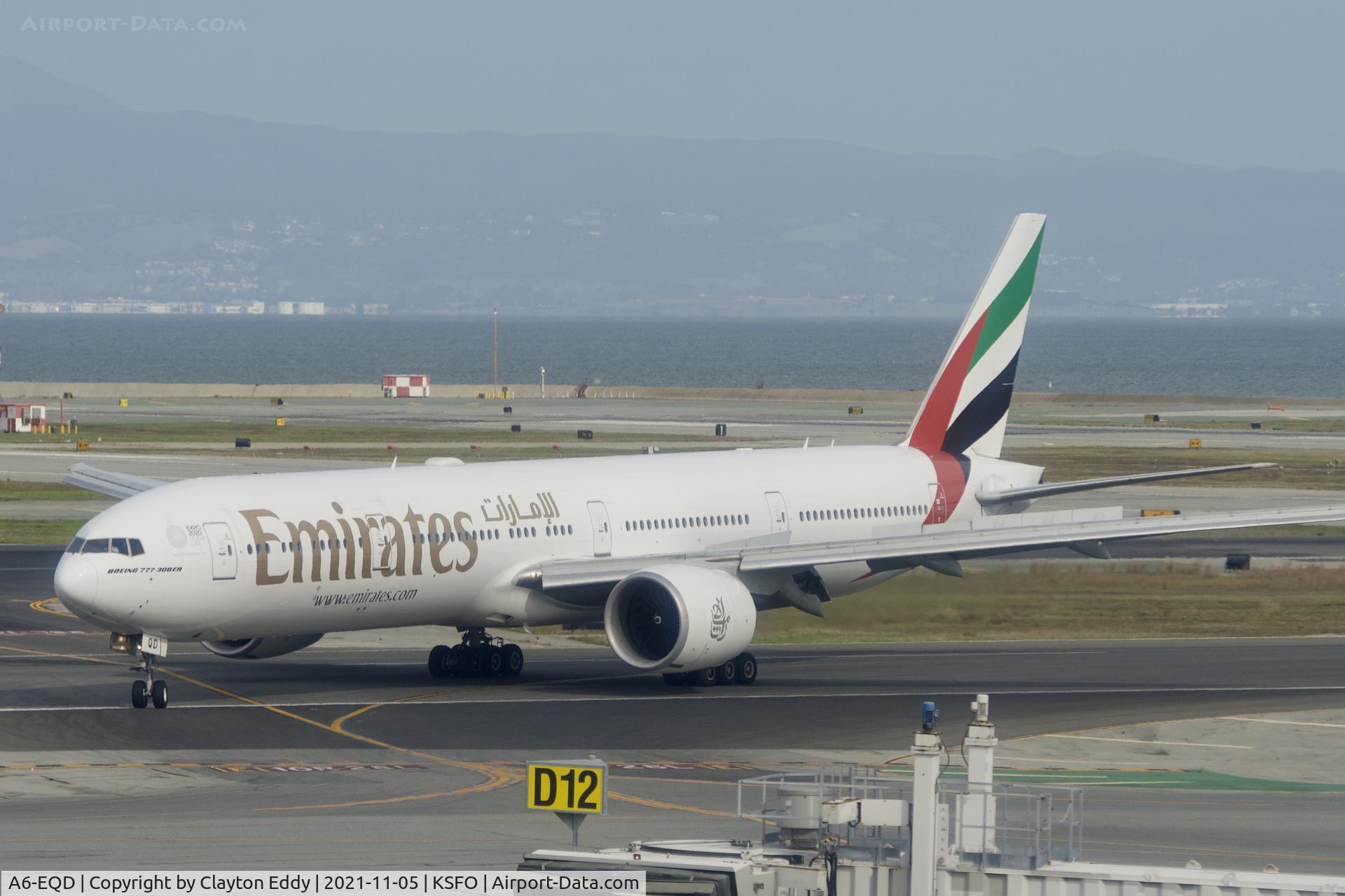 A6-EQD, 2017 Boeing 777-31H/ER C/N 42352, Sky Terrace SFO 2021.