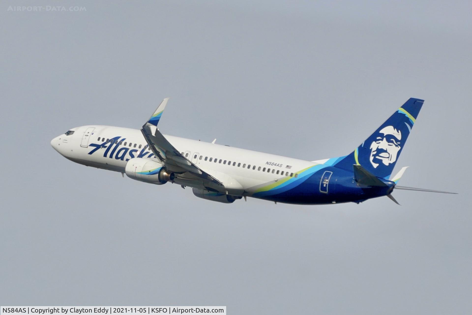 N584AS, 2007 Boeing 737-890 C/N 35682, Sky Terrace SFO 2021.