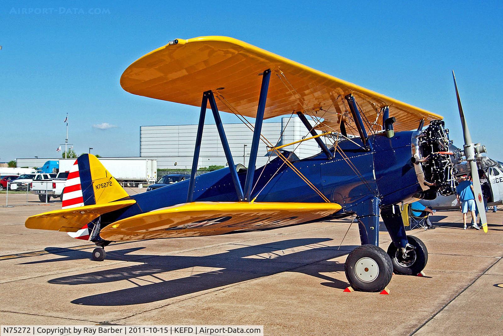 N75272, Boeing A75N1(PT17) C/N 75-8111, N75272   Boeing Stearman N2S-5 Kaydet [75-8111] (Lone Star Flight Museum) Houston-Ellington Field~N 15/10/2011