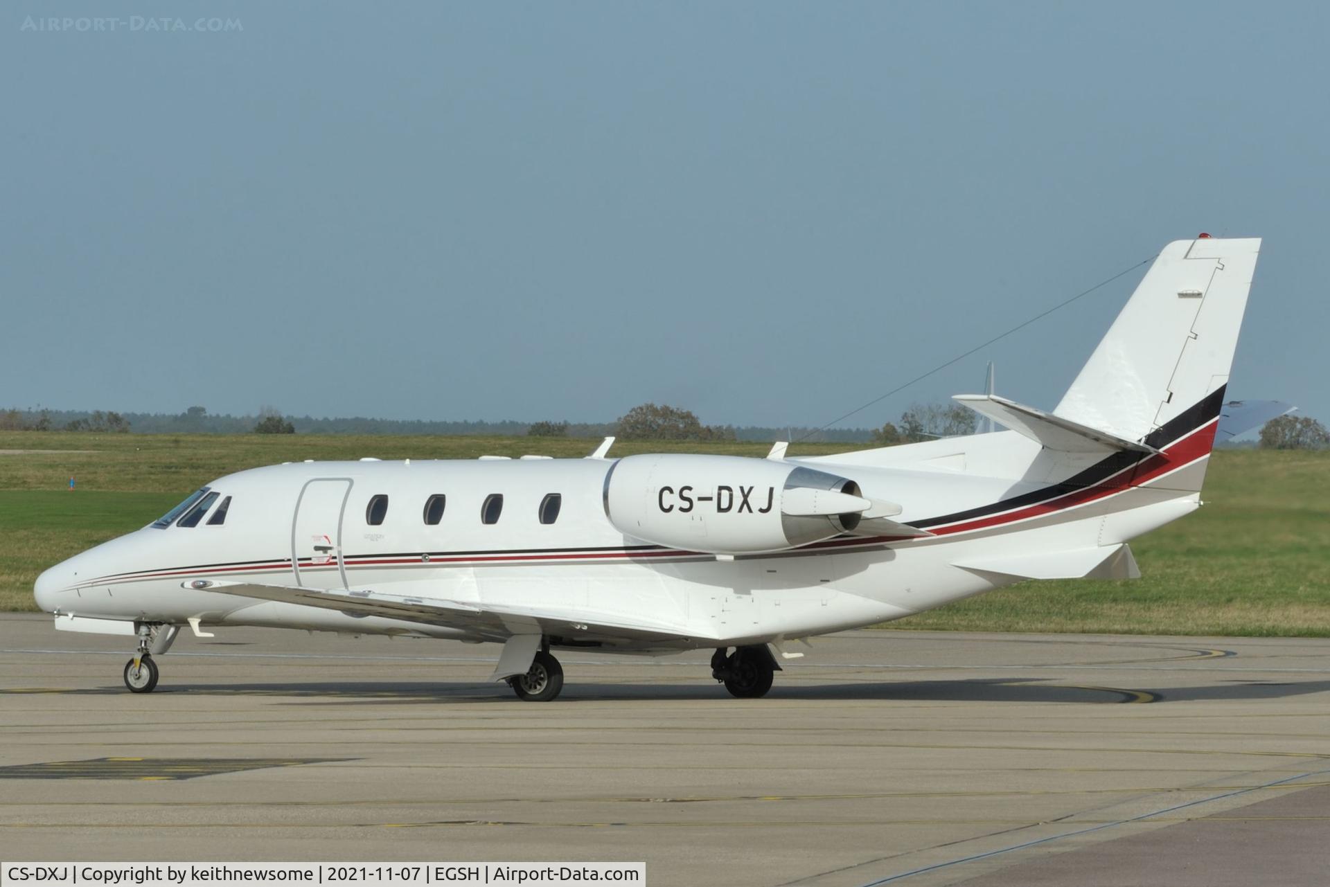 CS-DXJ, 2006 Cessna 560XL Citation Excel C/N 560-5627, Arriving at Norwich from Brussels.