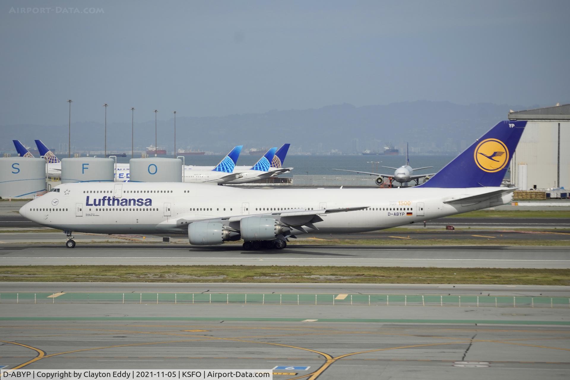 D-ABYP, 2014 Boeing 747-830 C/N 37839, Sky Terrace SFO 2021.