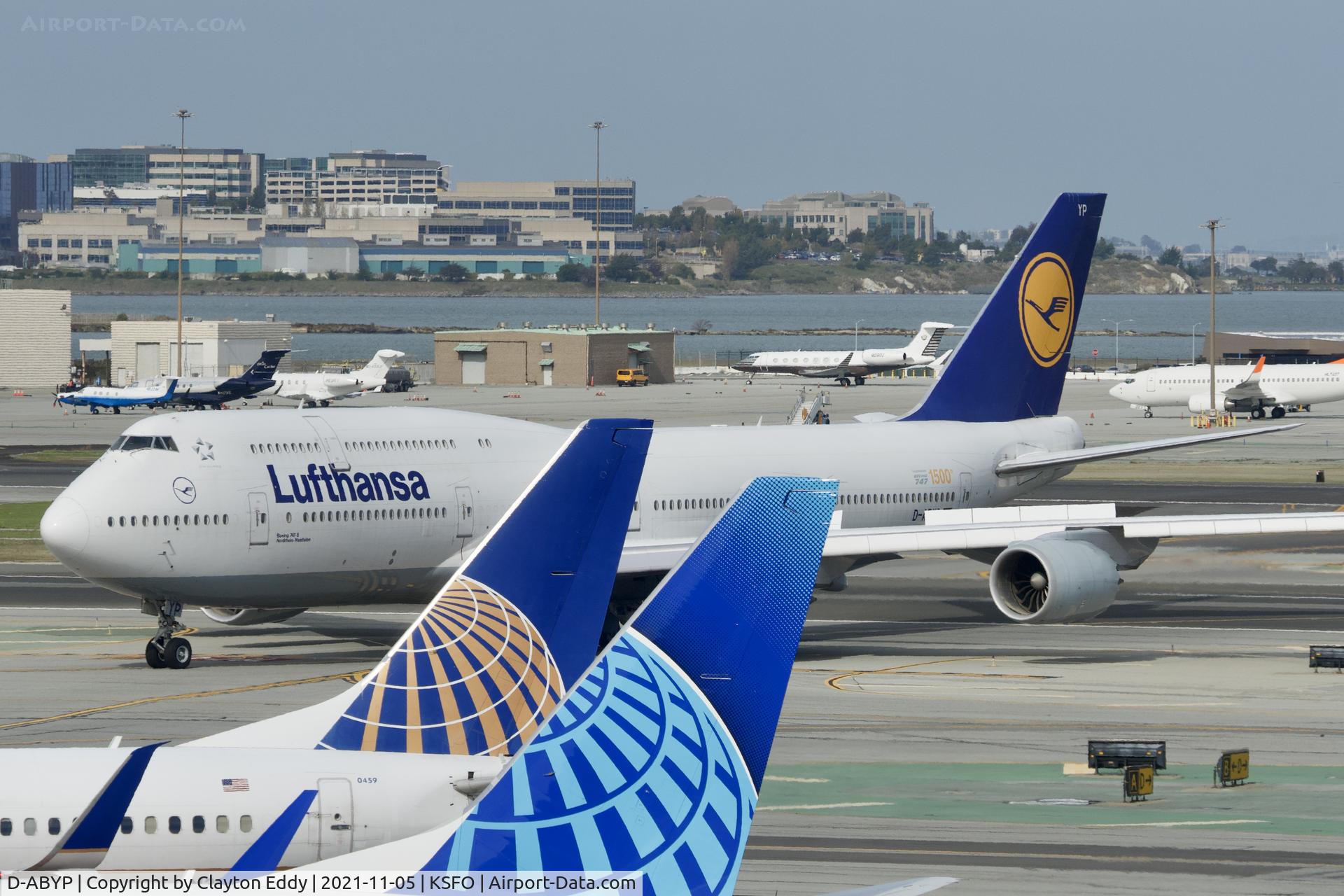 D-ABYP, 2014 Boeing 747-830 C/N 37839, Sky Terrace SFO 2021.