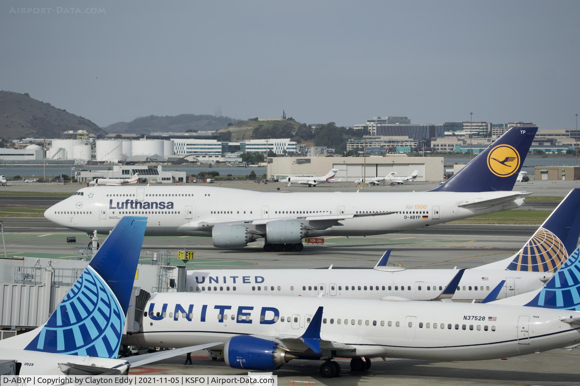 D-ABYP, 2014 Boeing 747-830 C/N 37839, Sky Terrace SFO 2021.