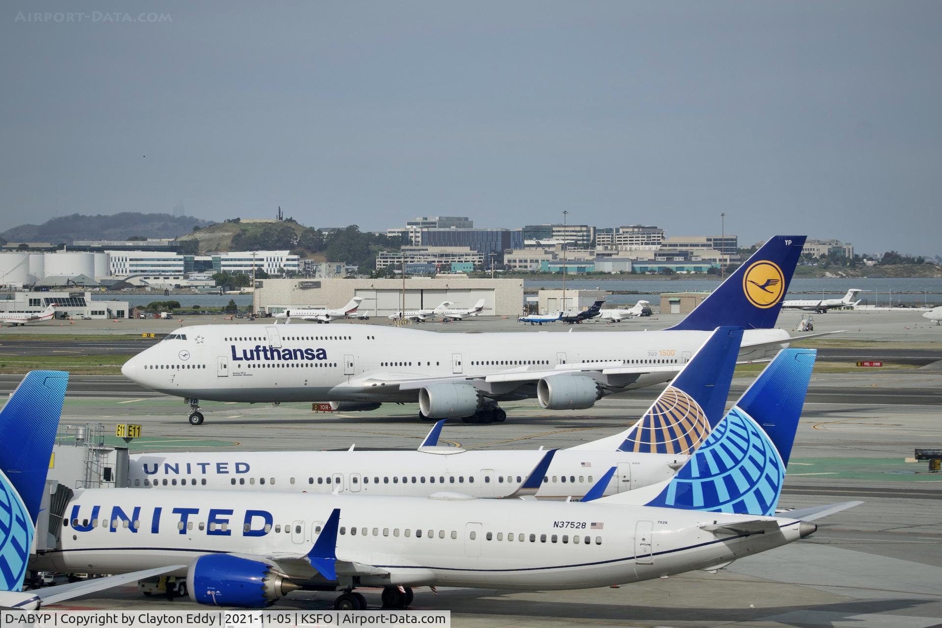 D-ABYP, 2014 Boeing 747-830 C/N 37839, Sky Terrace SFO 2021.