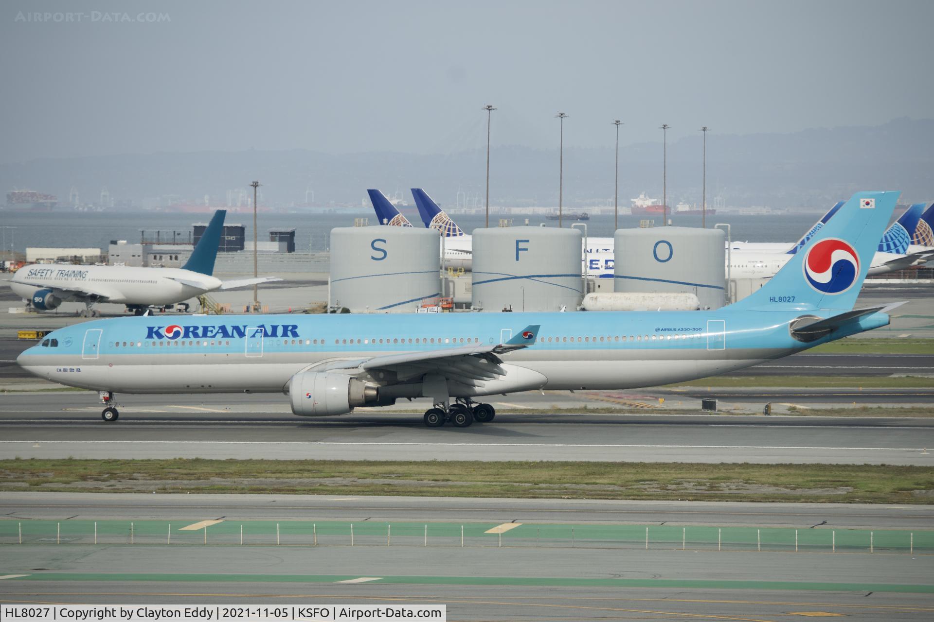 HL8027, 2015 Airbus A330-323 C/N 1647, Sky Terrace SFO 2021.