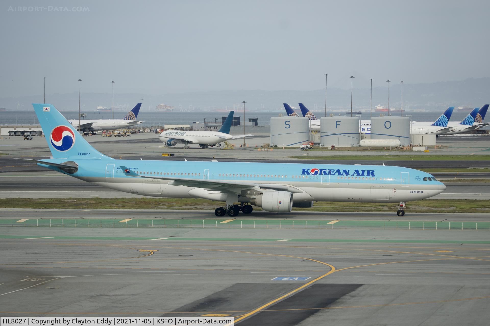 HL8027, 2015 Airbus A330-323 C/N 1647, Sky Terrace SFO 2021.