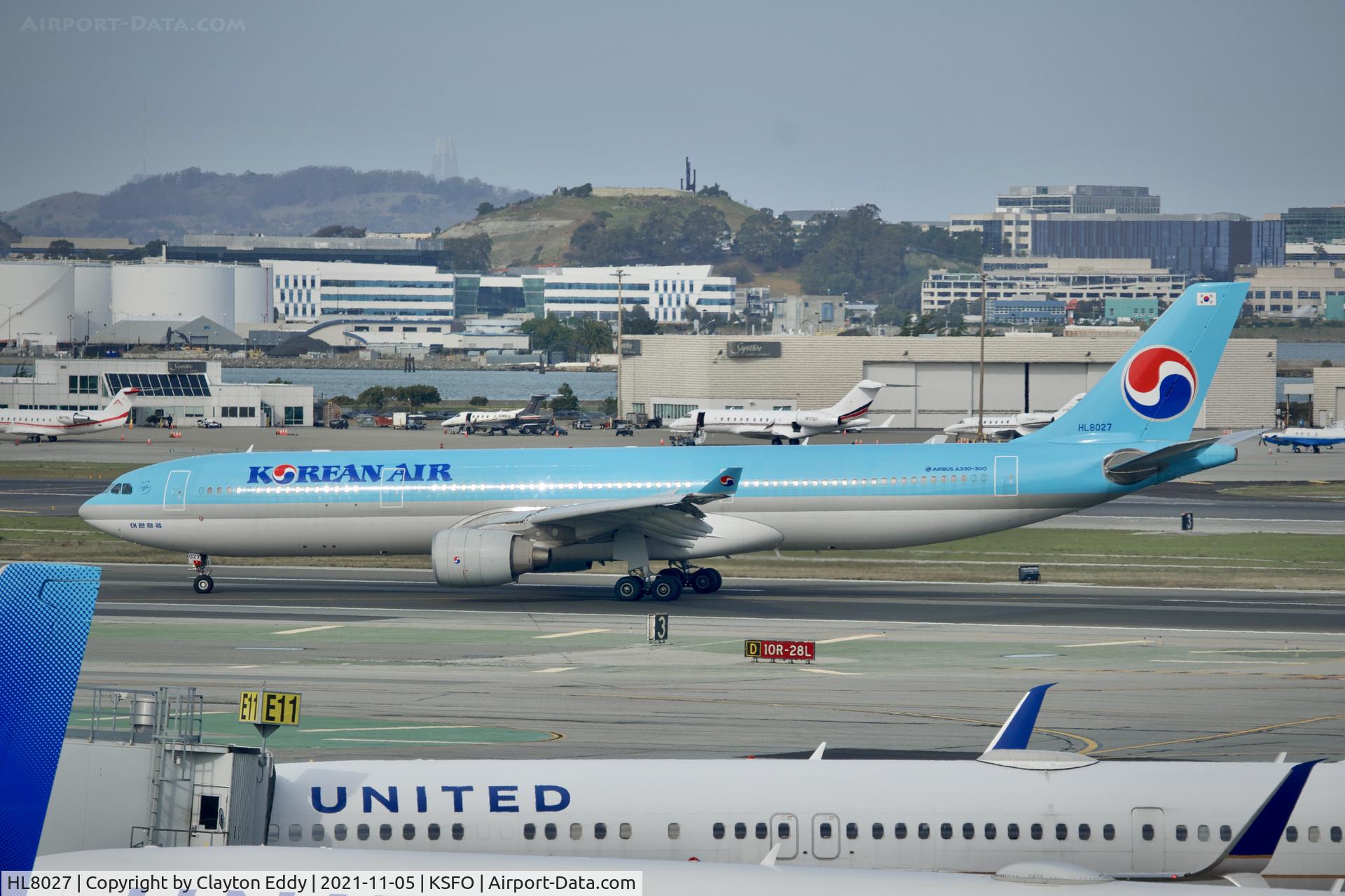 HL8027, 2015 Airbus A330-323 C/N 1647, Sky Terrace SFO 2021.